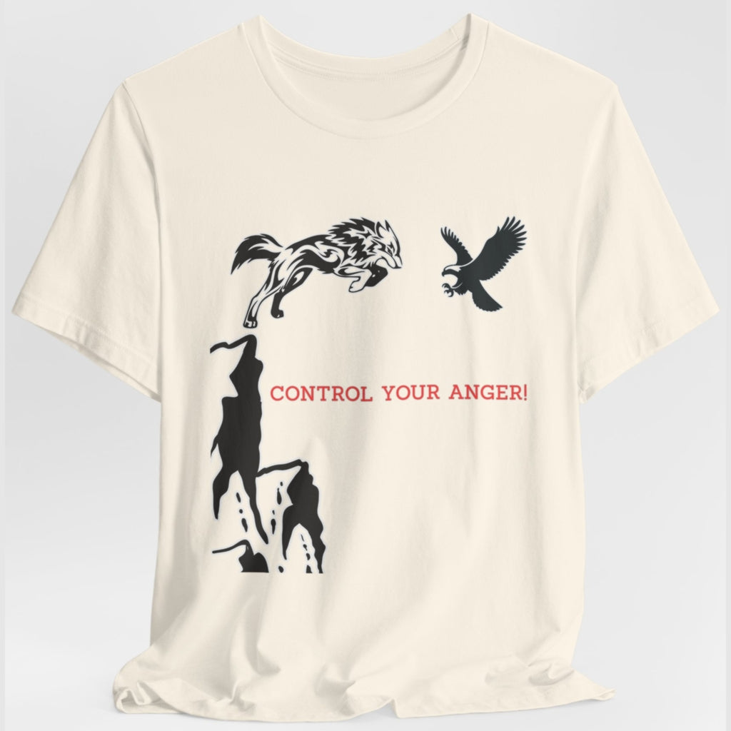Control your anger shirt. A dog is jumping over the eagle.