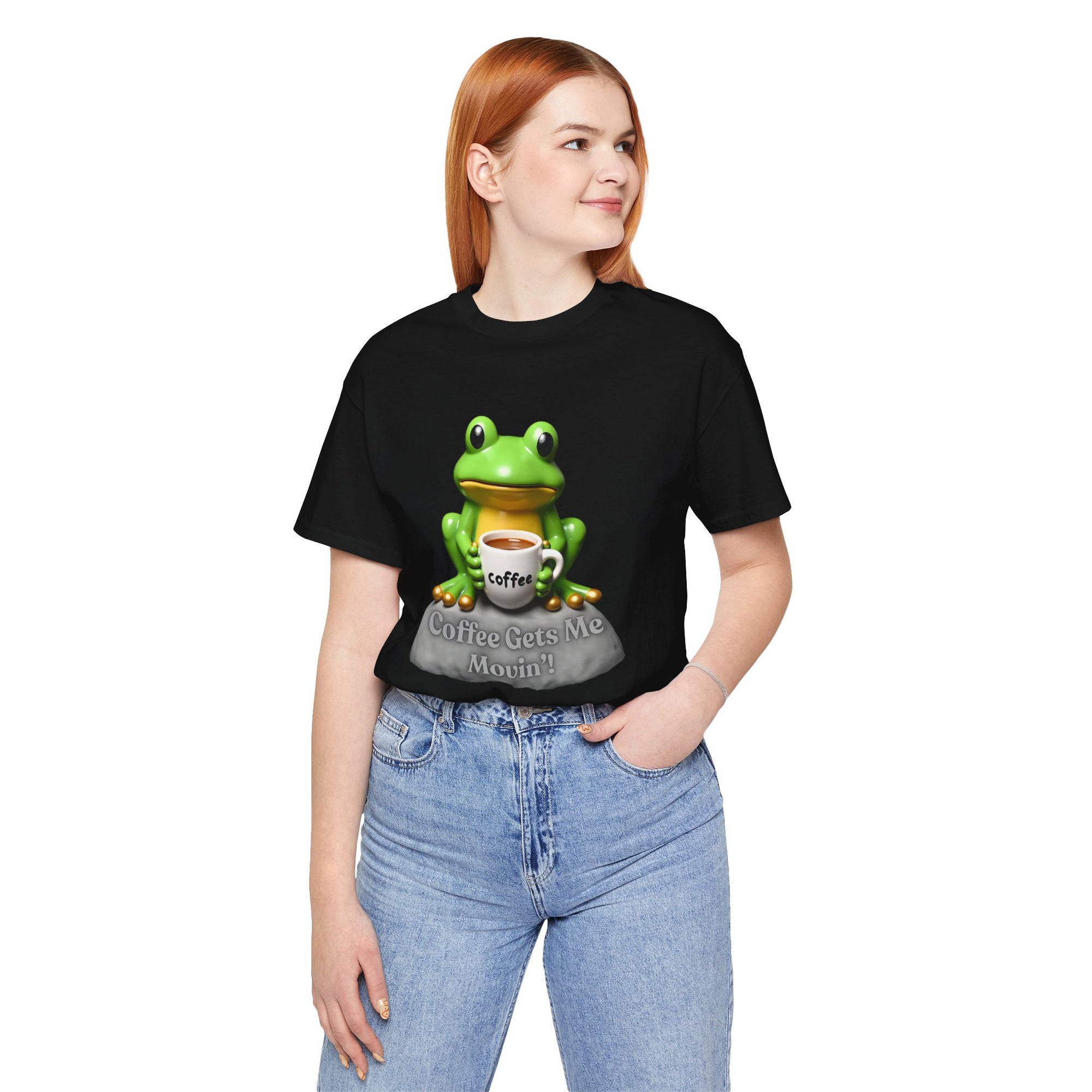 Cute Coffee Frog T-Shirt – Funny Frogcore Aesthetic Tee for Coffee Lovers, Cozy Cartoon Frog Shirt, Gift for Caffeine Addicts