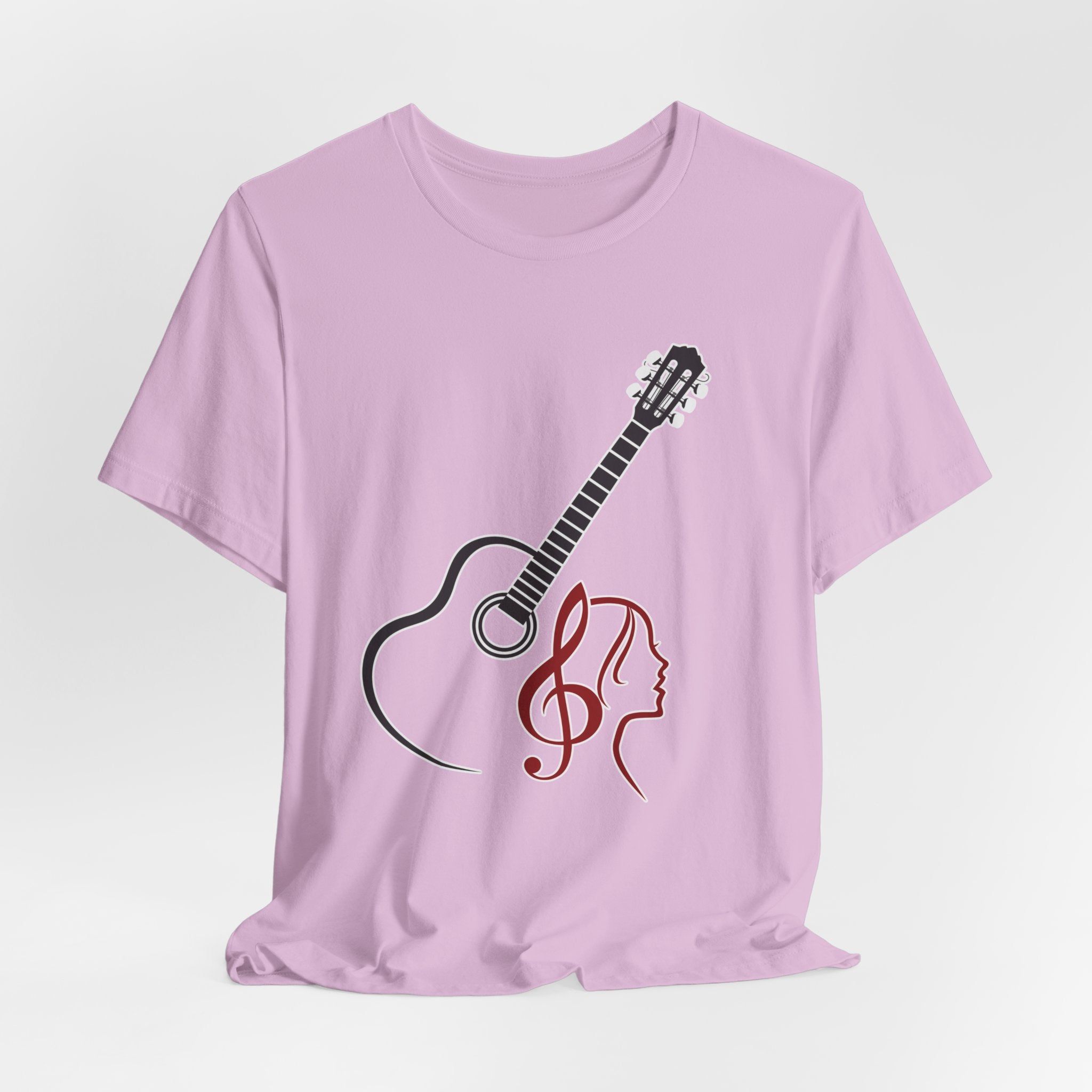 Music Minded Acoustic Guitar T-Shirt – Music Note Lover Unisex Tee