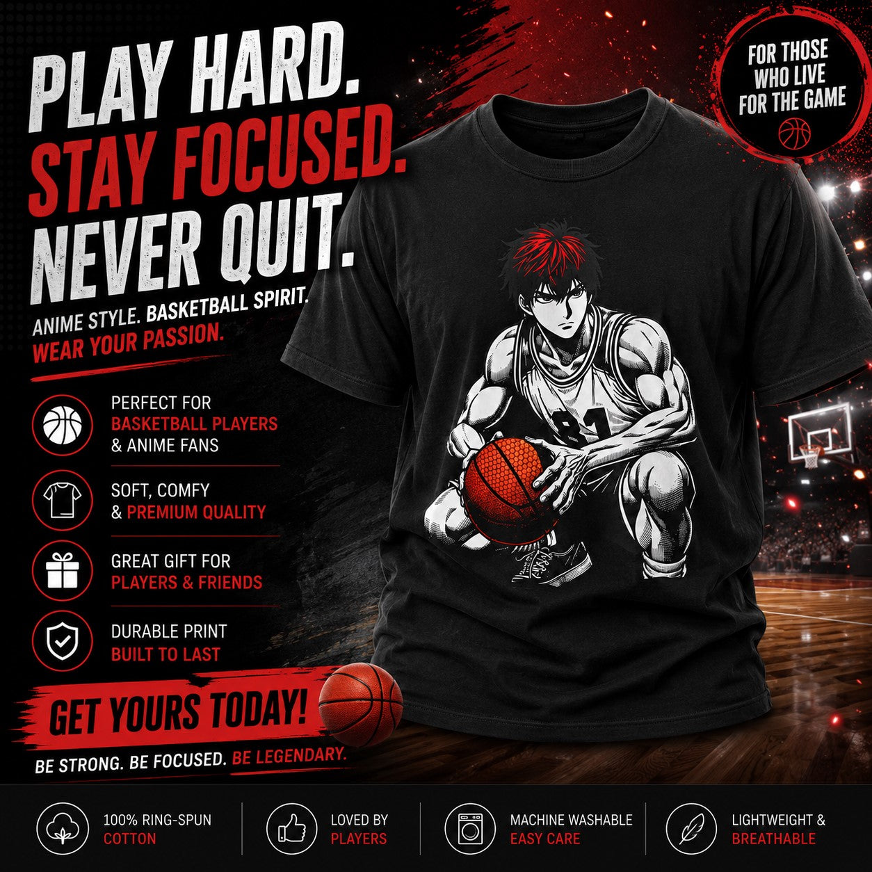 Anime Basketball Player Tshirt