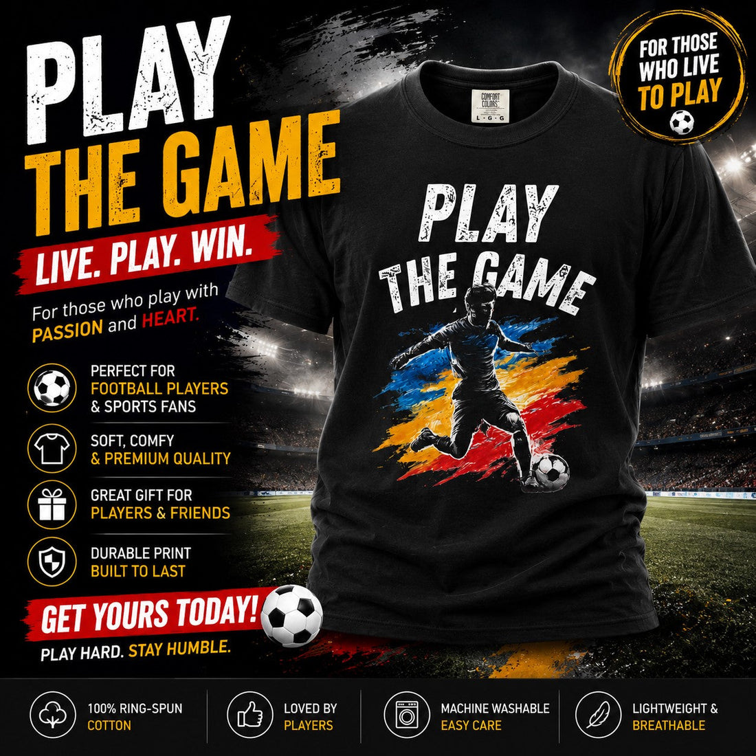 Play the Game Football T-shirt