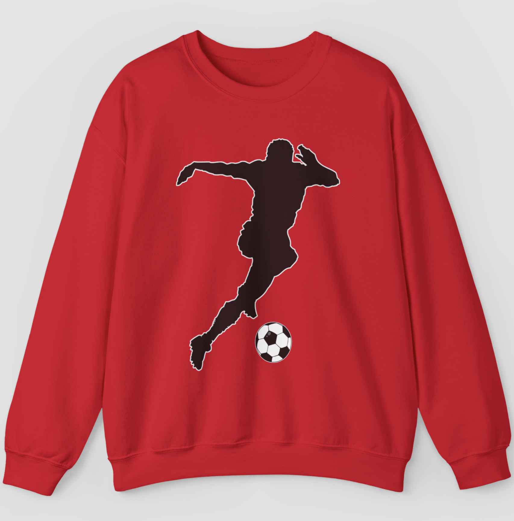 res sweatshirt featuring man playing football in a gray background
