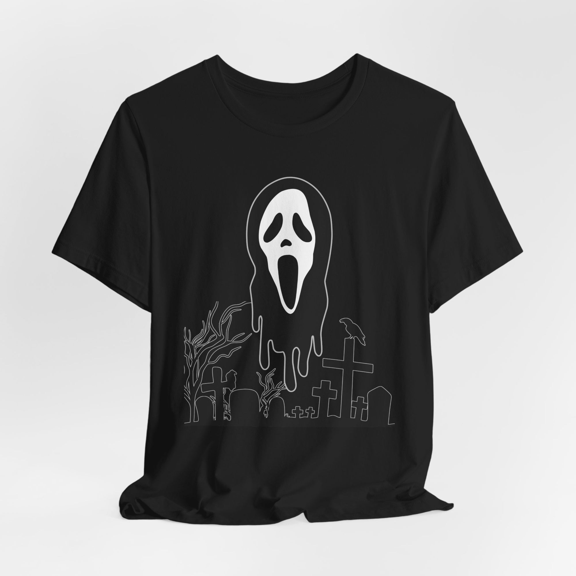 Ghost and Cemetery Halloween T-shirt for Men and Women
