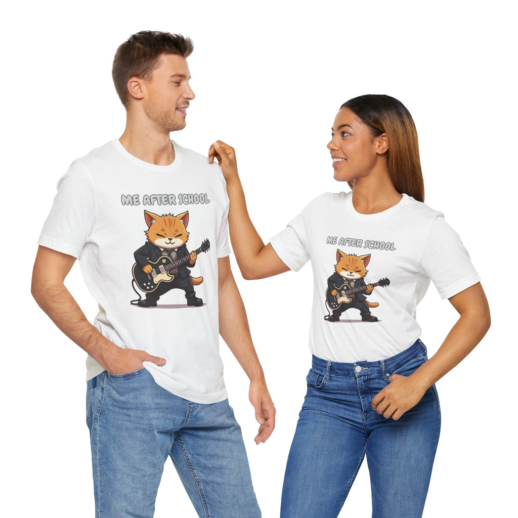 Me After School – Cat Playing Guitar Funny Graphic Unisex T-Shirt