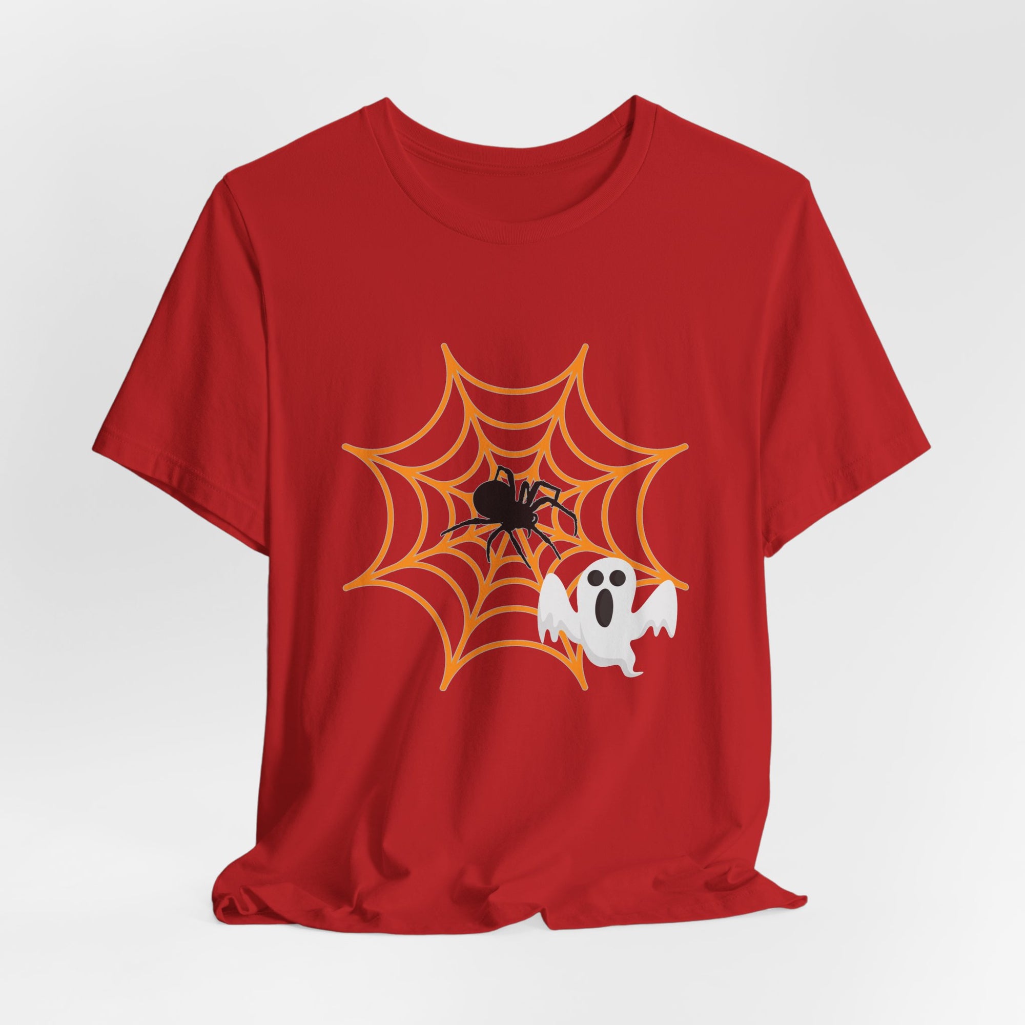 Funny Ghost Scared of Spider T-shirt for Men and Women