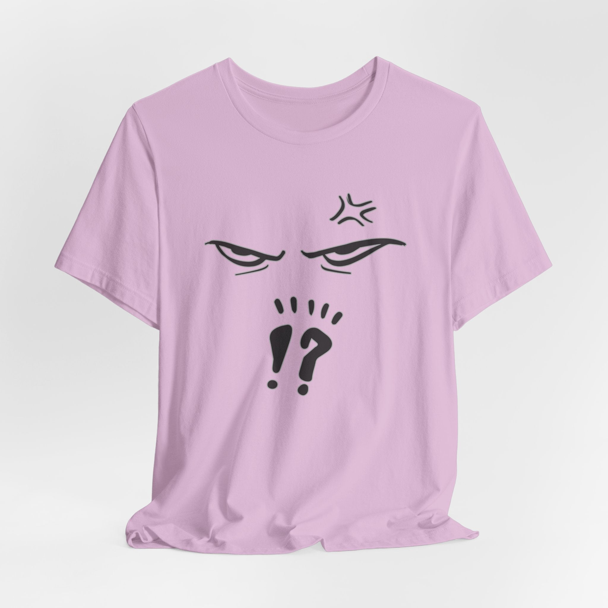 Light purple t-shirt with a black graphic design on a white background