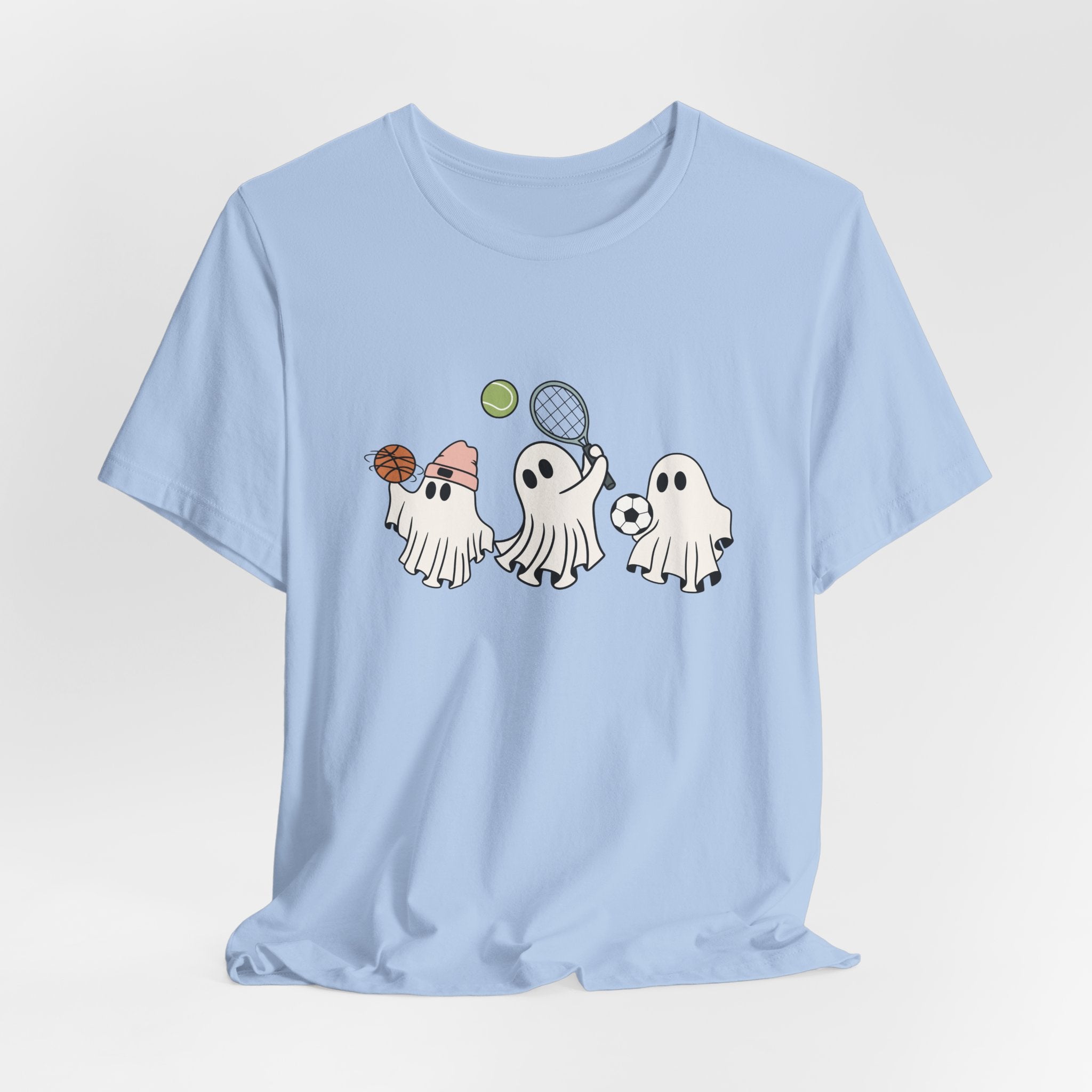 Sports Lover Ghost Shirt – Funny Halloween Athlete Ghost Graphic Unisex Tee