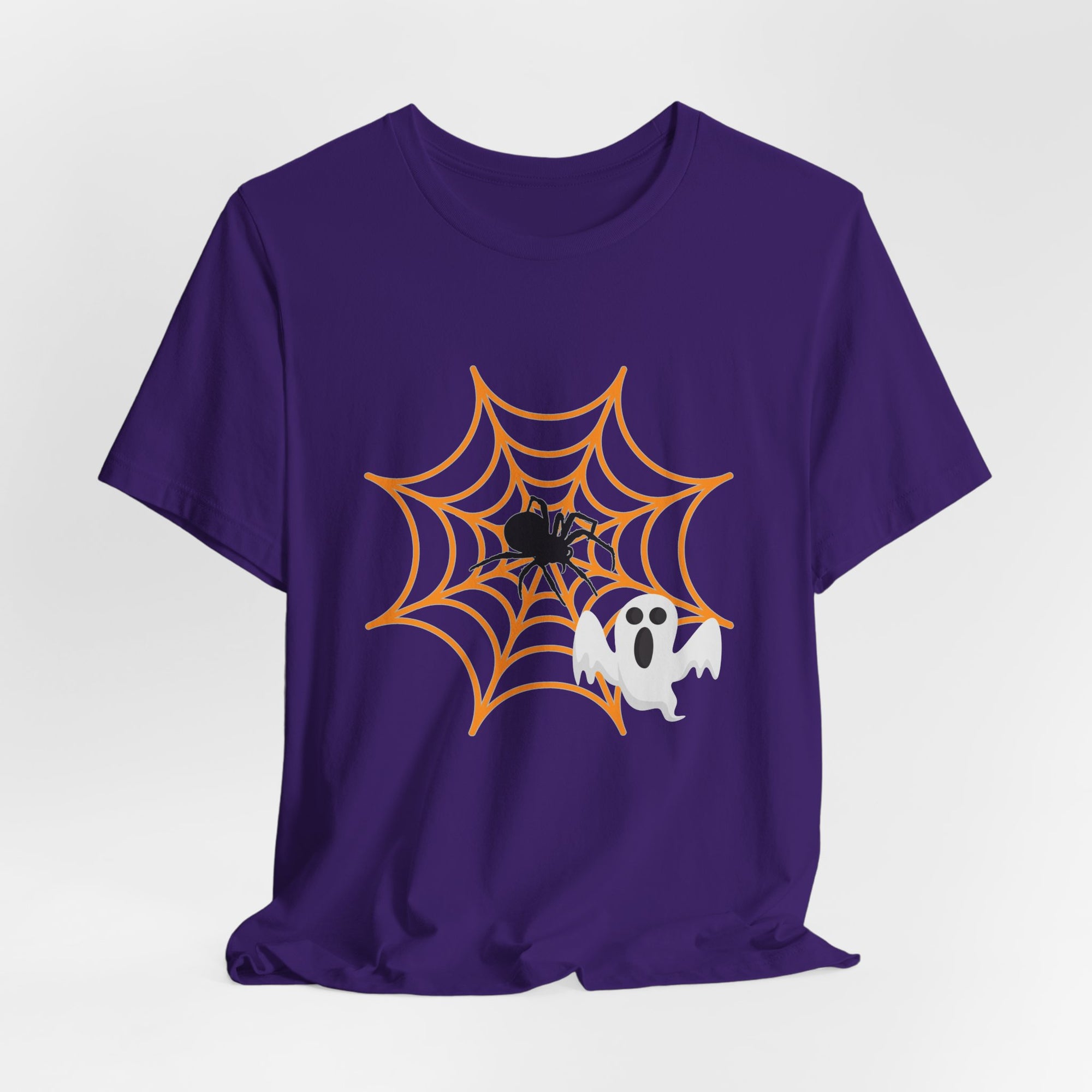 Funny Ghost Scared of Spider T-shirt for Men and Women