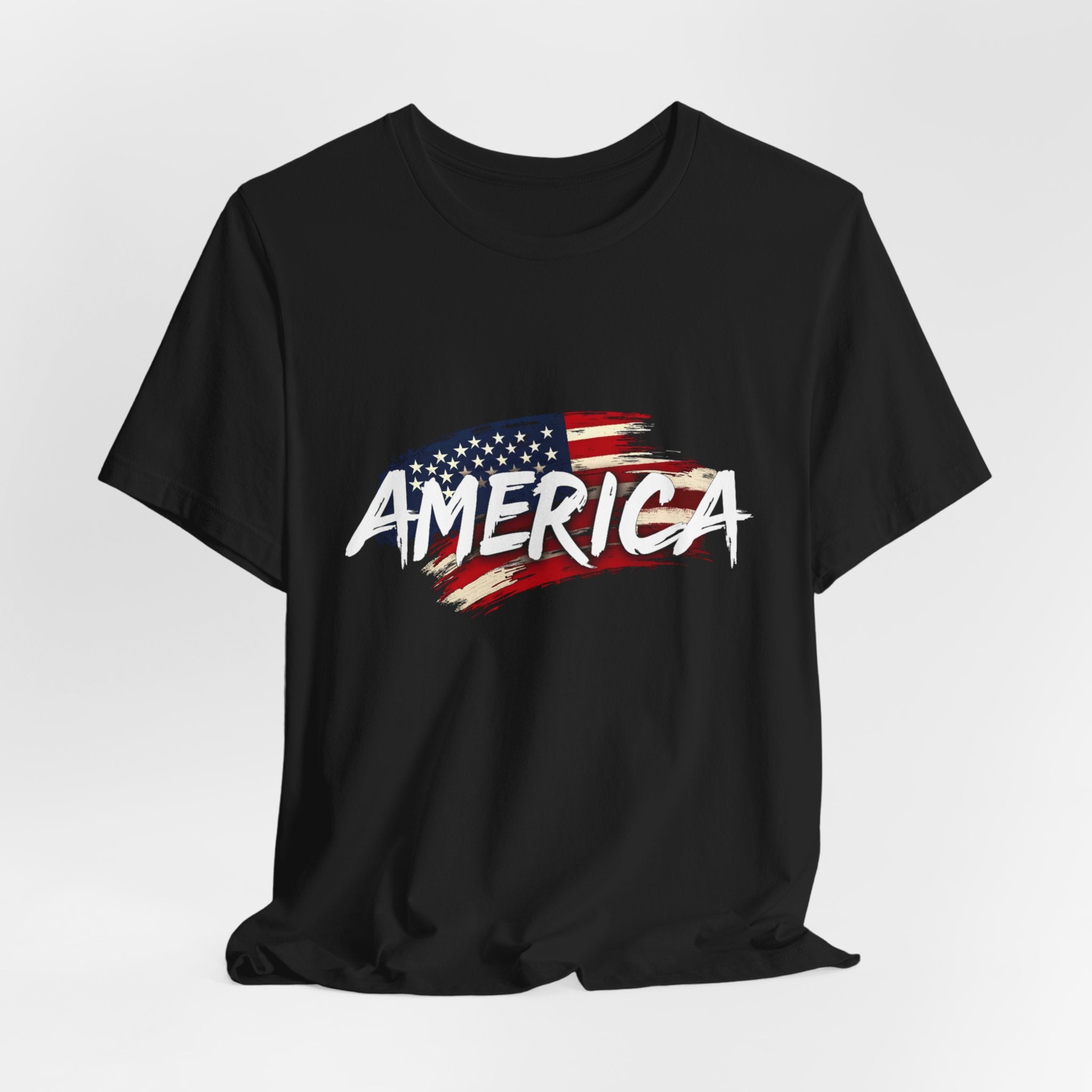 America Vintage Style Patriotic Flag Graphic T-Shirt