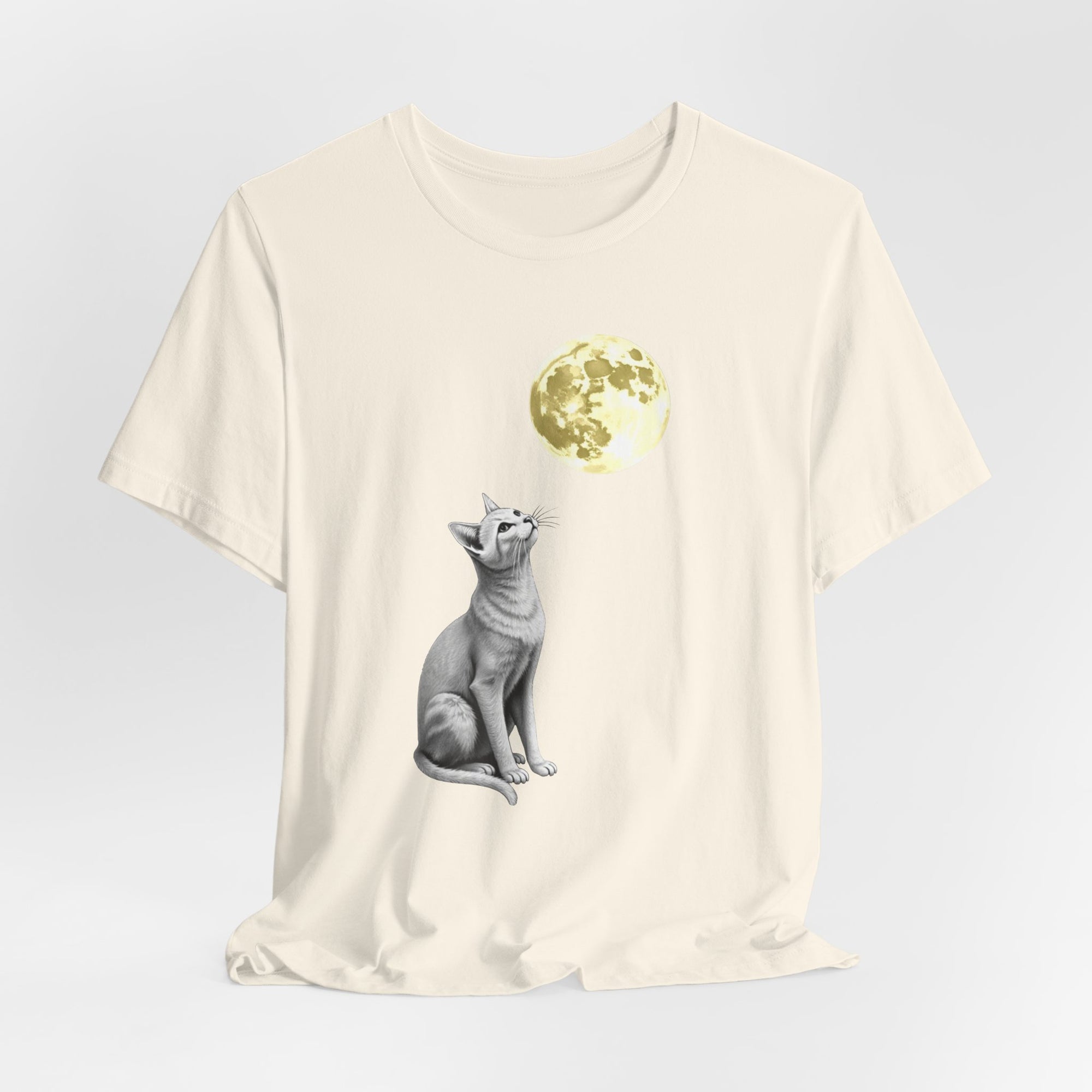 Moonlight Whiskers - Cat Watching The Moon T-shirt for Men and Women, Pet Lover Shirt