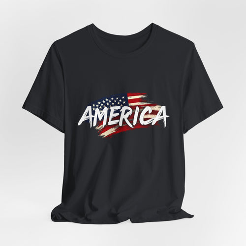 America Vintage Style Patriotic Flag Graphic T-Shirt