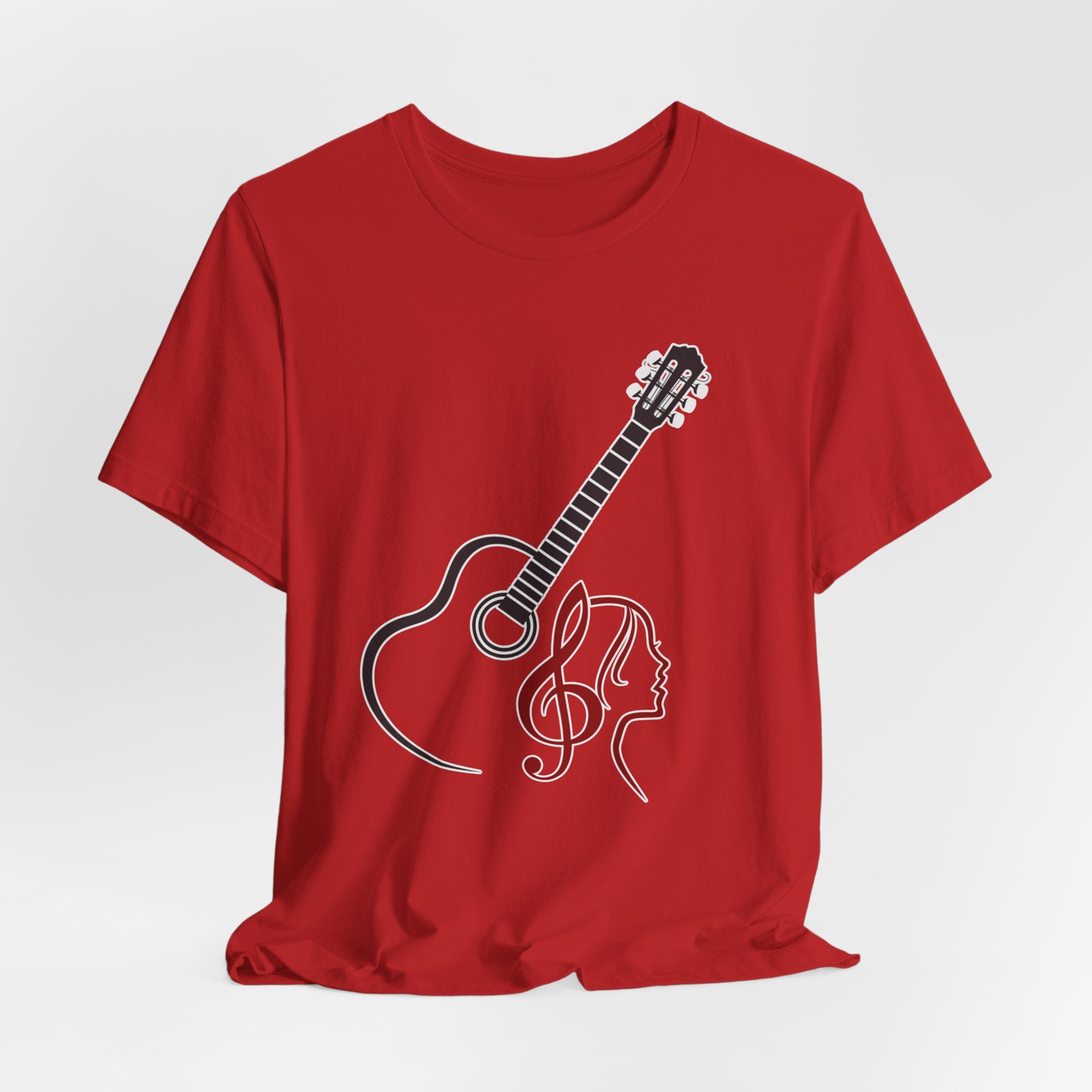 Music Minded Acoustic Guitar T-Shirt – Music Note Lover Unisex Tee