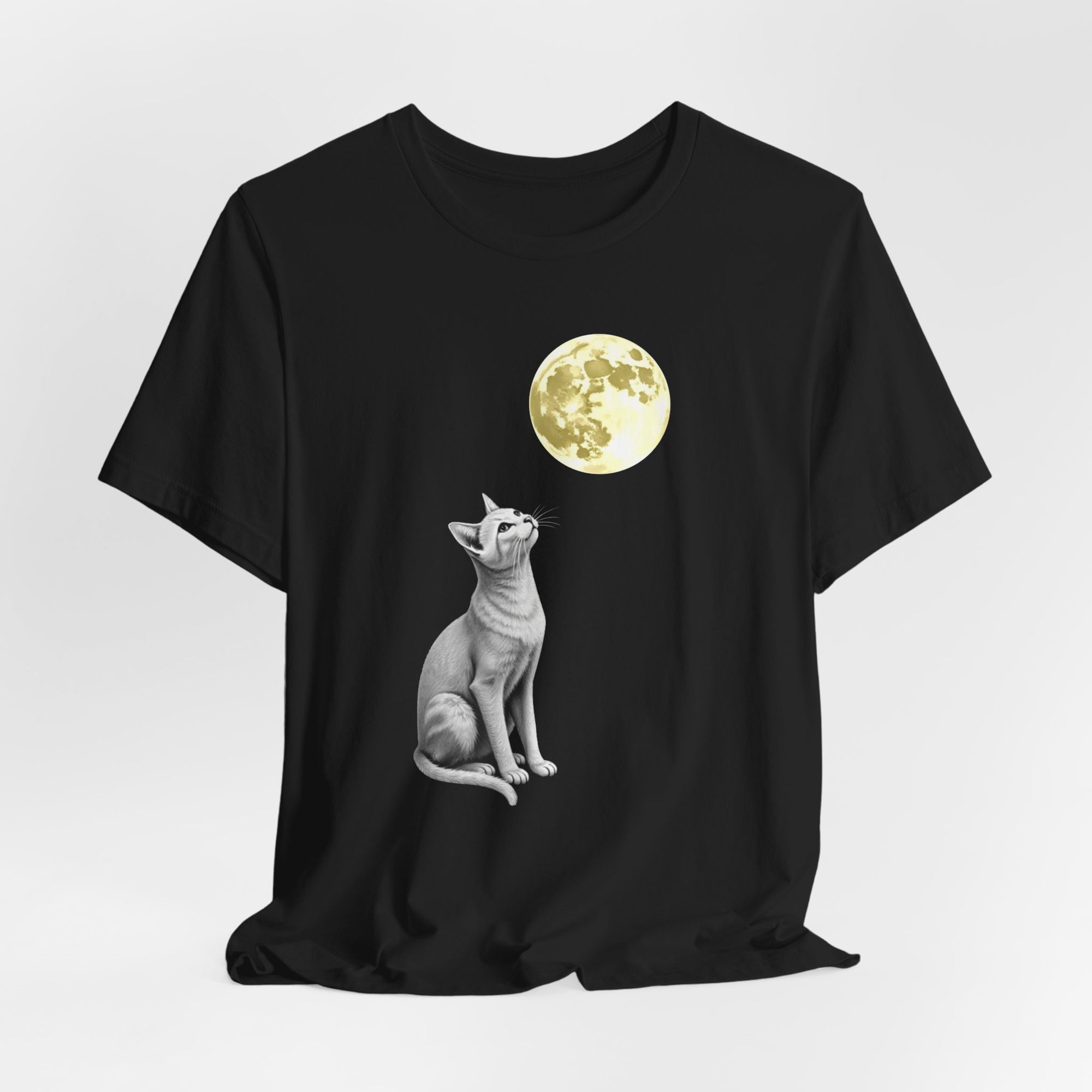 Moonlight Whiskers - Cat Watching The Moon T-shirt for Men and Women, Pet Lover Shirt