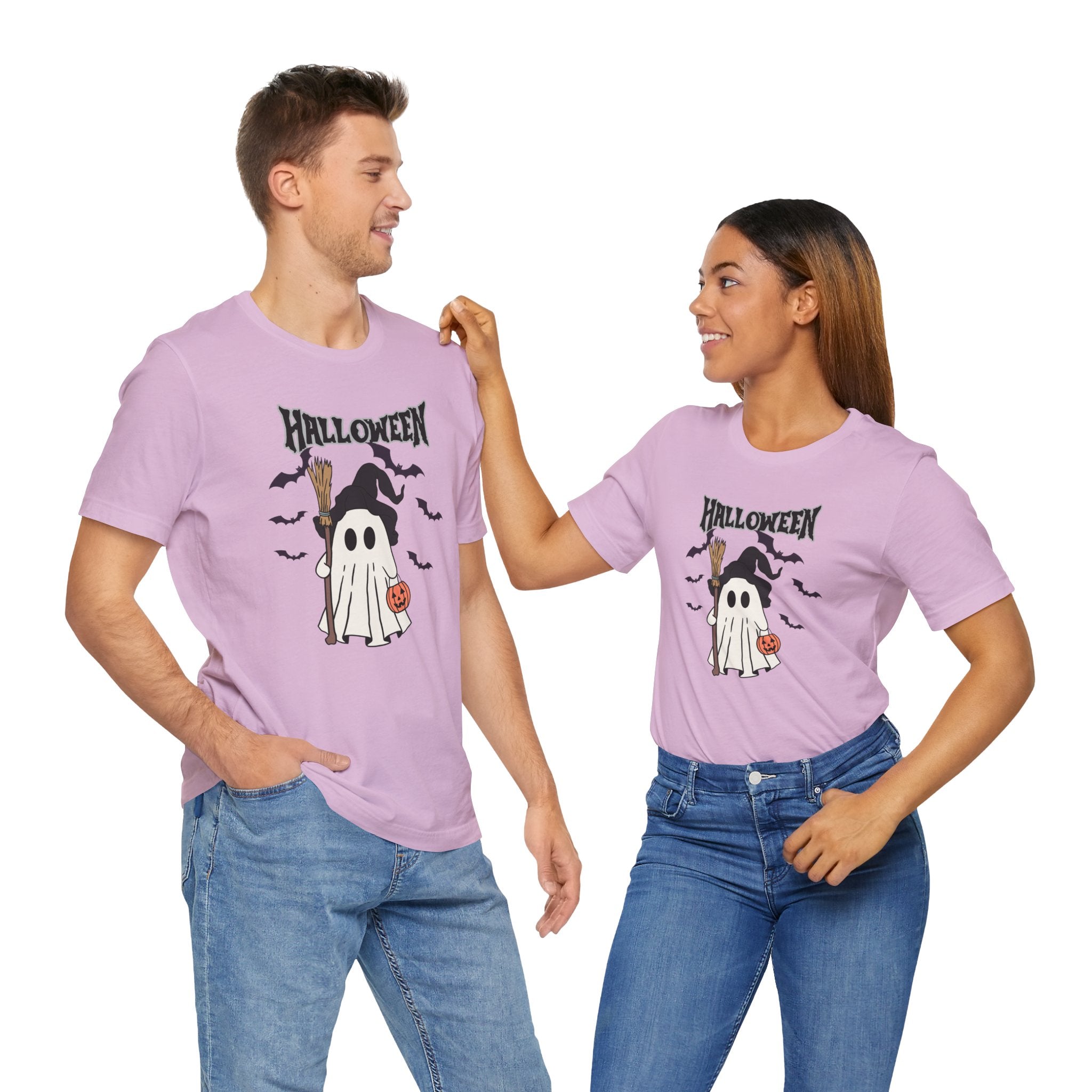 Sweeper Ghost & Bats Halloween Pumpkin Unisex T-Shirt
