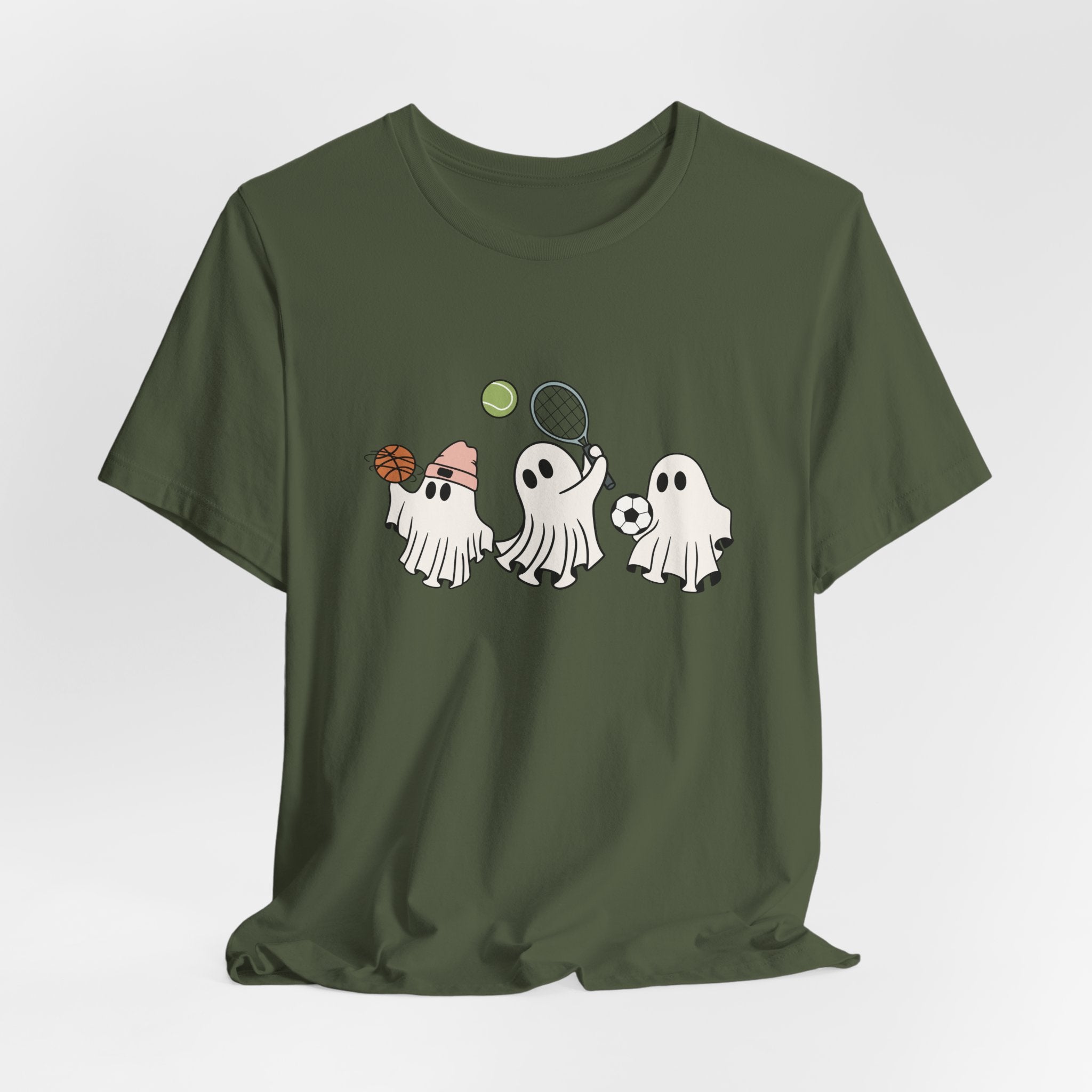 Sports Lover Ghost Shirt – Funny Halloween Athlete Ghost Graphic Unisex Tee