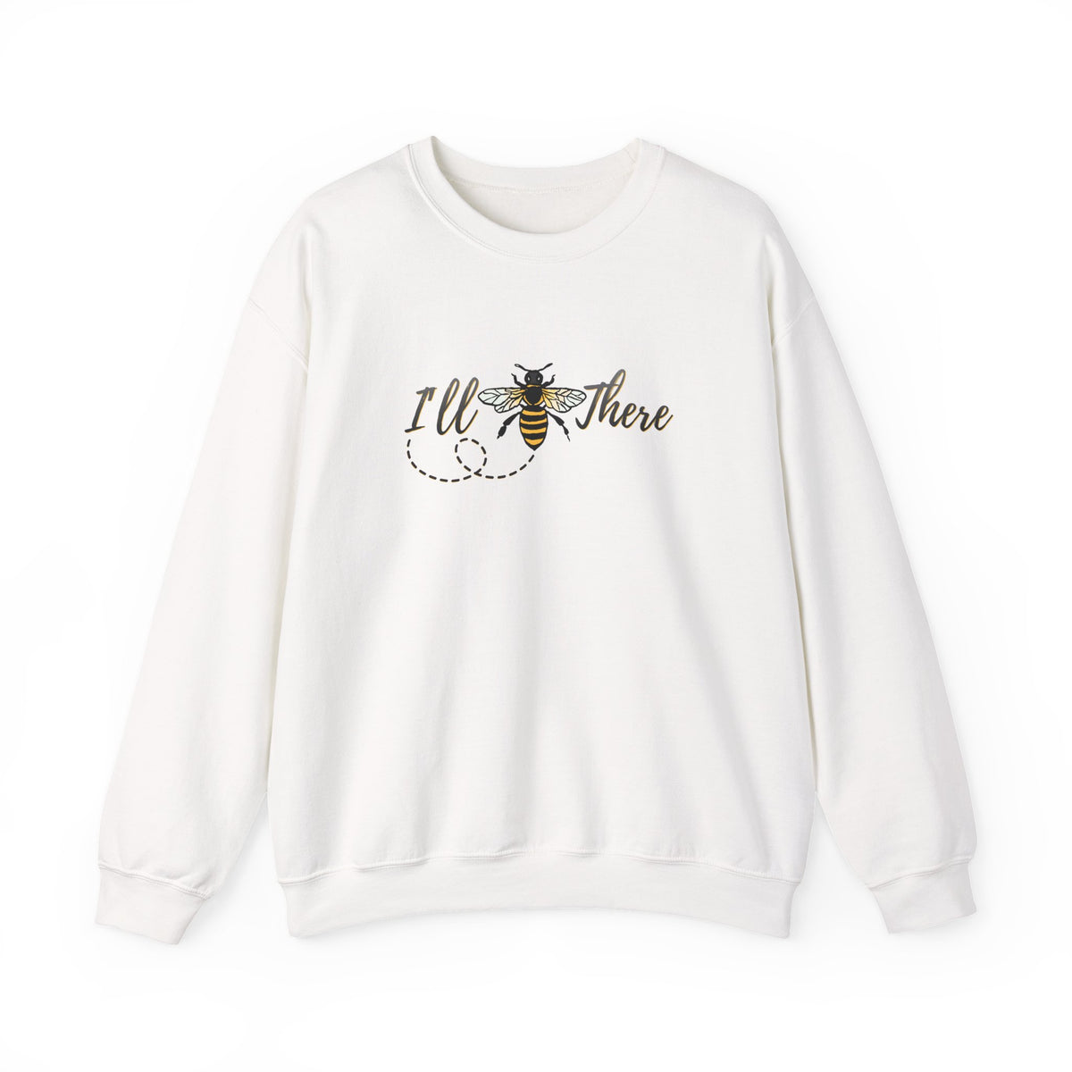 White sweatshirt with bee graphic and 'Ill There' text on a white background