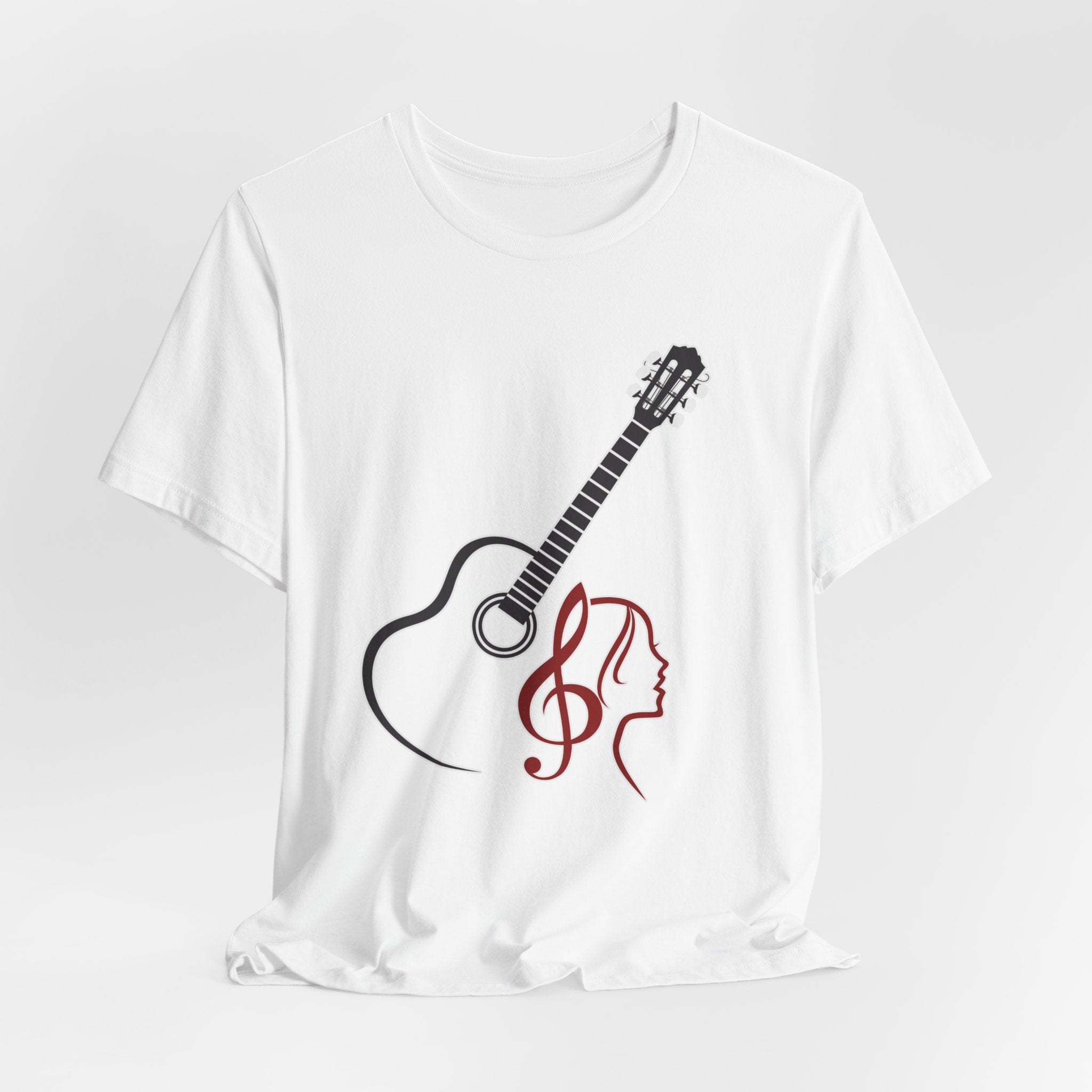 Music Minded Acoustic Guitar T-Shirt – Music Note Lover Unisex Tee