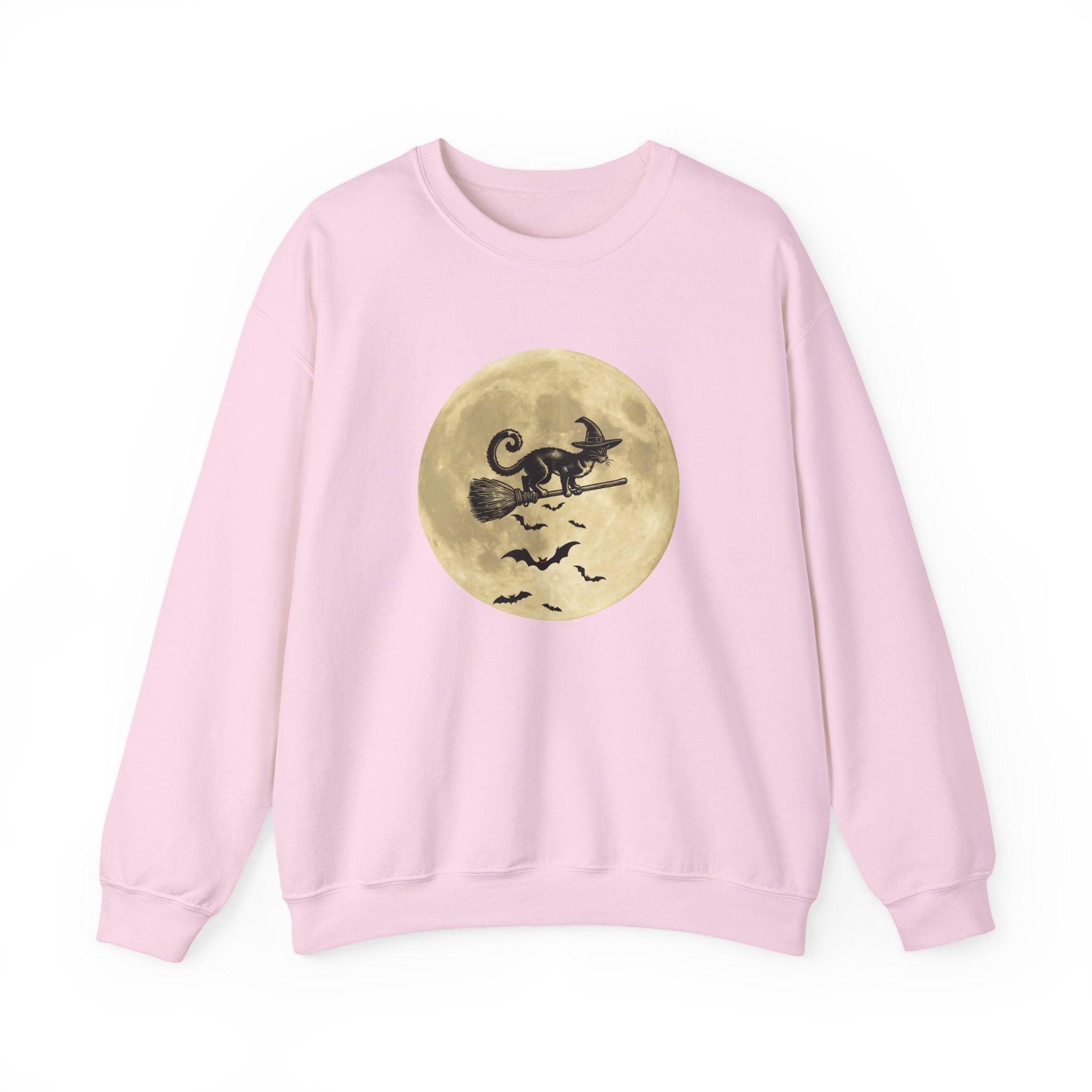 Flying Spooky Cat with Bats Under the Moon Sweatshirt