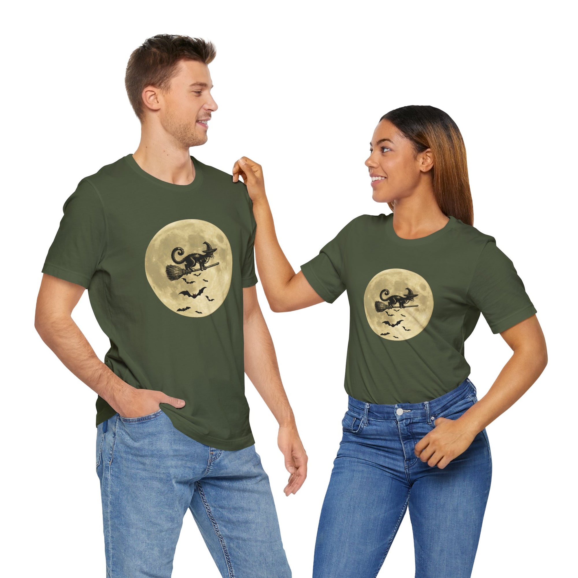 Bats and the Flying Cat T-shirt for Men and Women