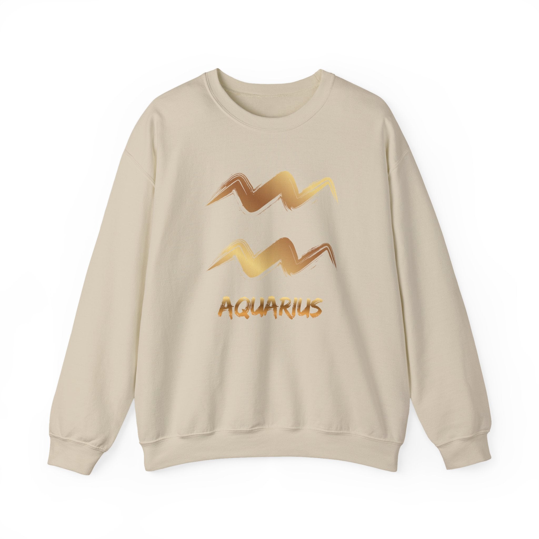 Beige sweatshirt with Aquarius design on a white background