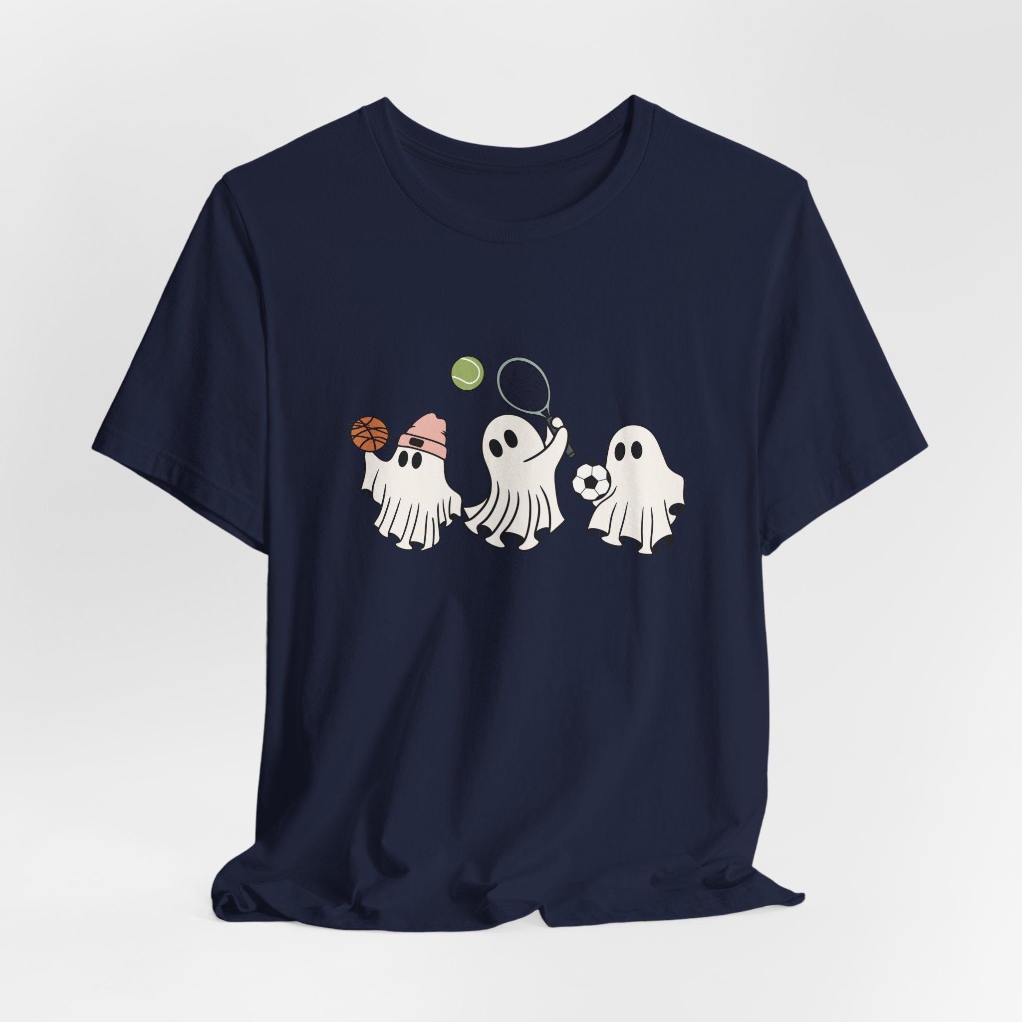 Sports Lover Ghost Shirt – Funny Halloween Athlete Ghost Graphic Unisex Tee