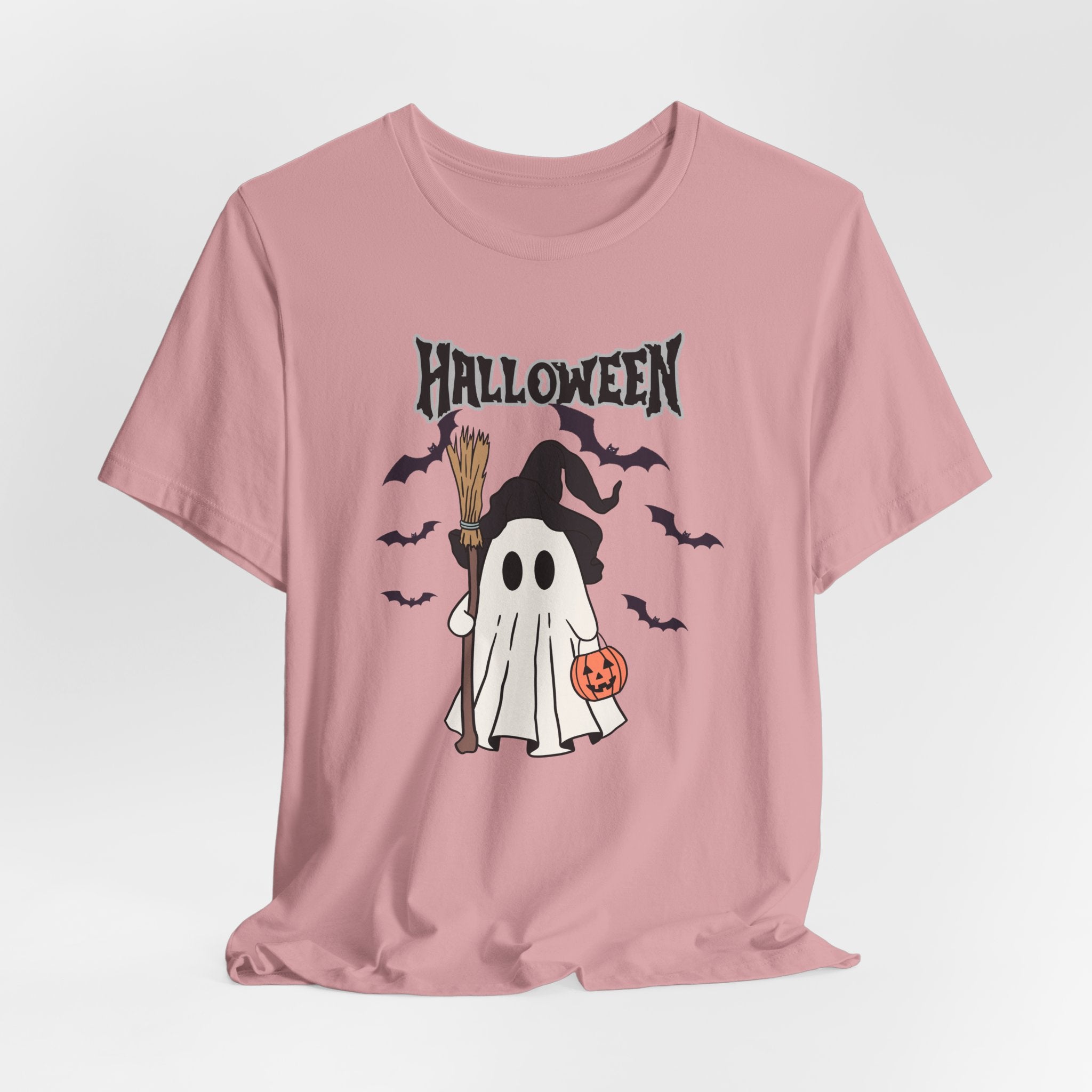 Sweeper Ghost & Bats Halloween Pumpkin Unisex T-Shirt