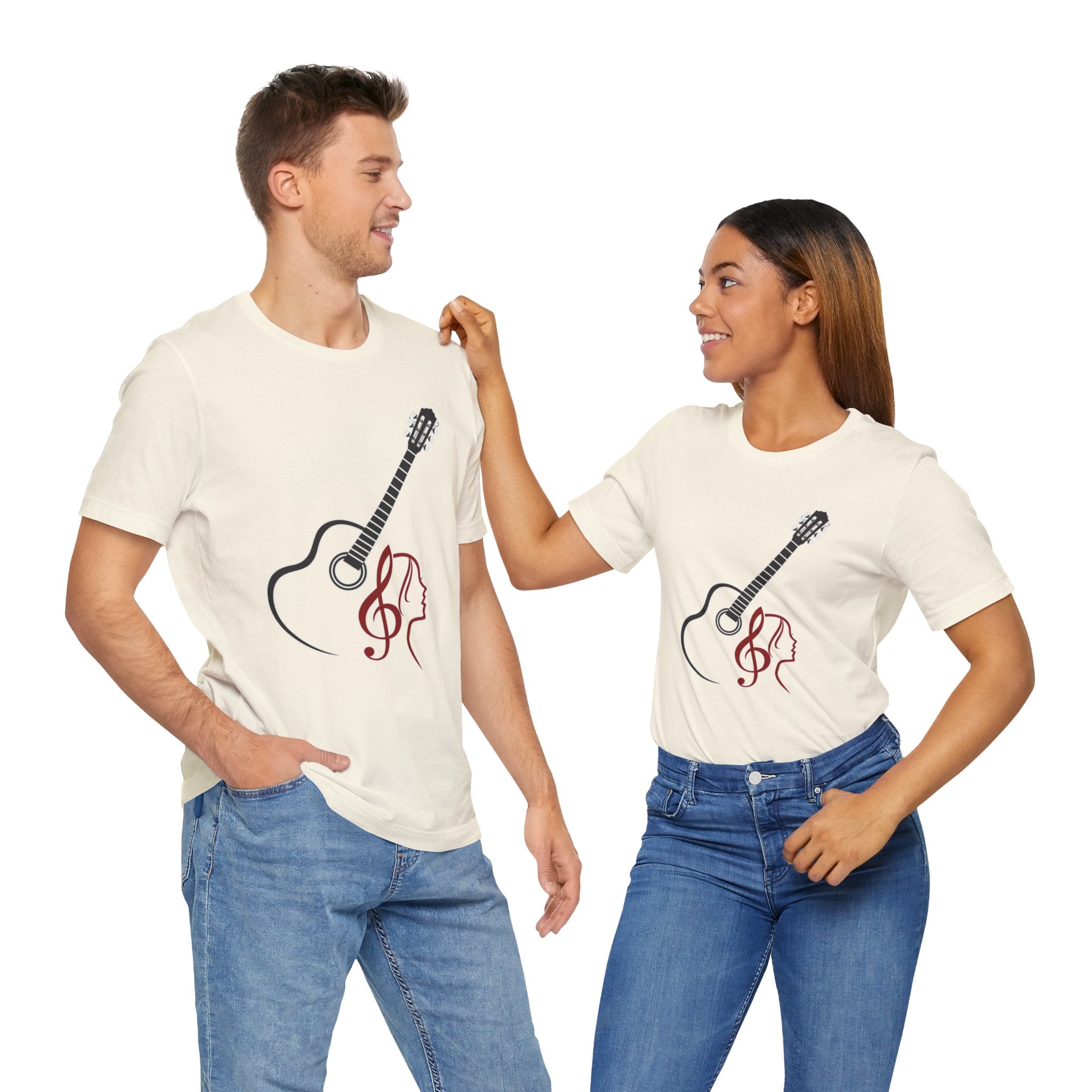 Music Minded Acoustic Guitar T-Shirt – Music Note Lover Unisex Tee