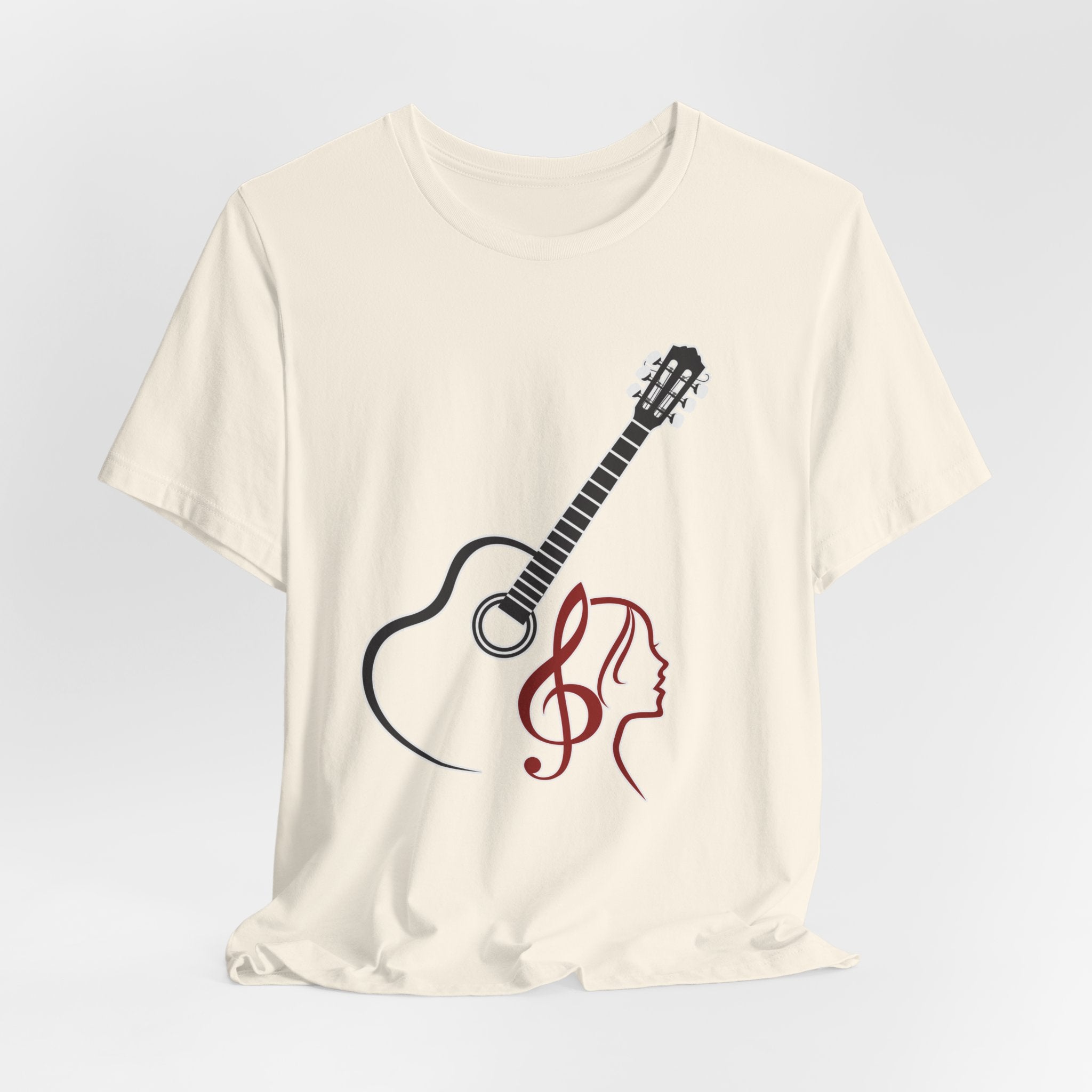 Music Minded Acoustic Guitar T-Shirt – Music Note Lover Unisex Tee
