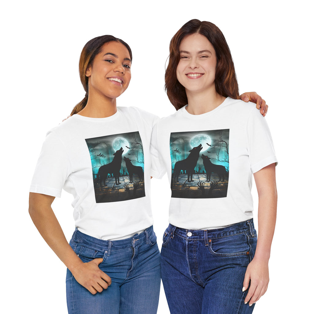 Creepy Full Moon Fox T-Shirt – Spooky Animal Art Unisex Shirt