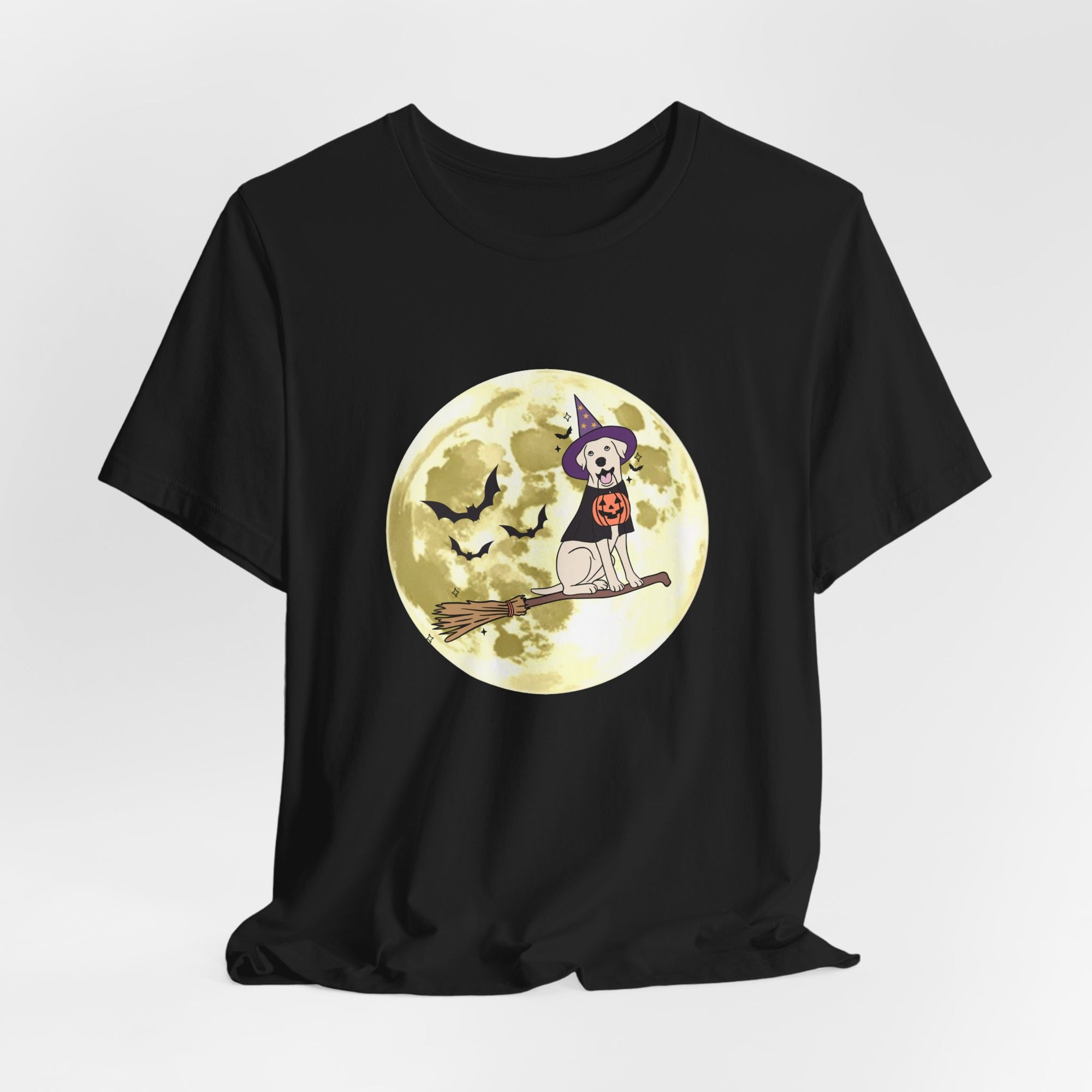 Dog In A Flying Broom T-shirt for Men and Women