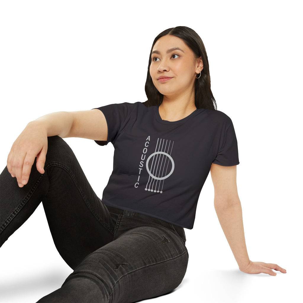 Acoustic Guitar Strings Music Lover Crop Top T-shirt