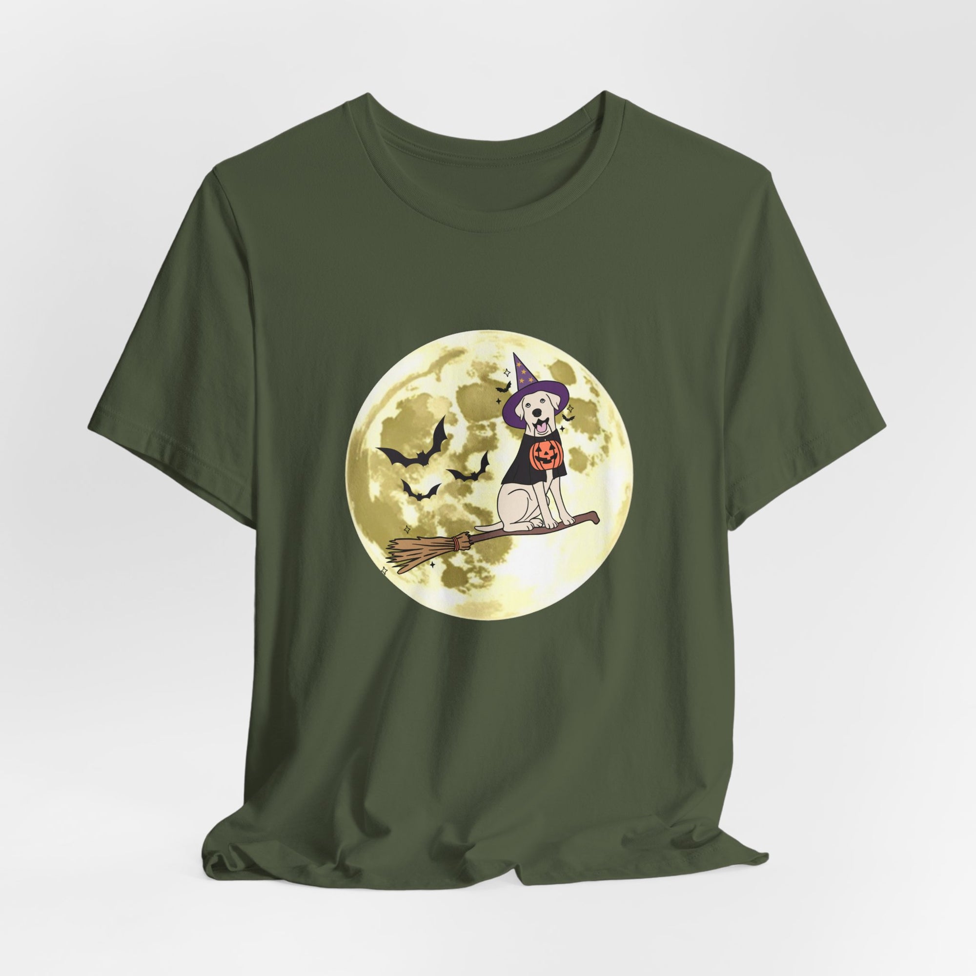 Dog In A Flying Broom T-shirt for Men and Women