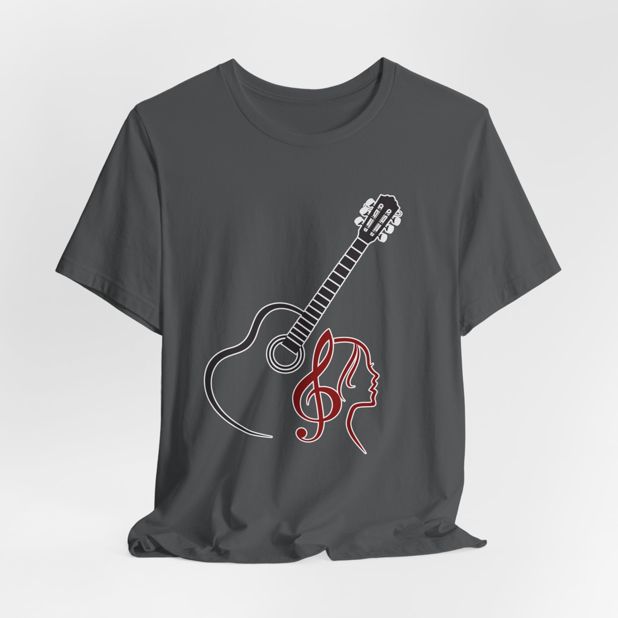 Music Minded Acoustic Guitar T-Shirt – Music Note Lover Unisex Tee