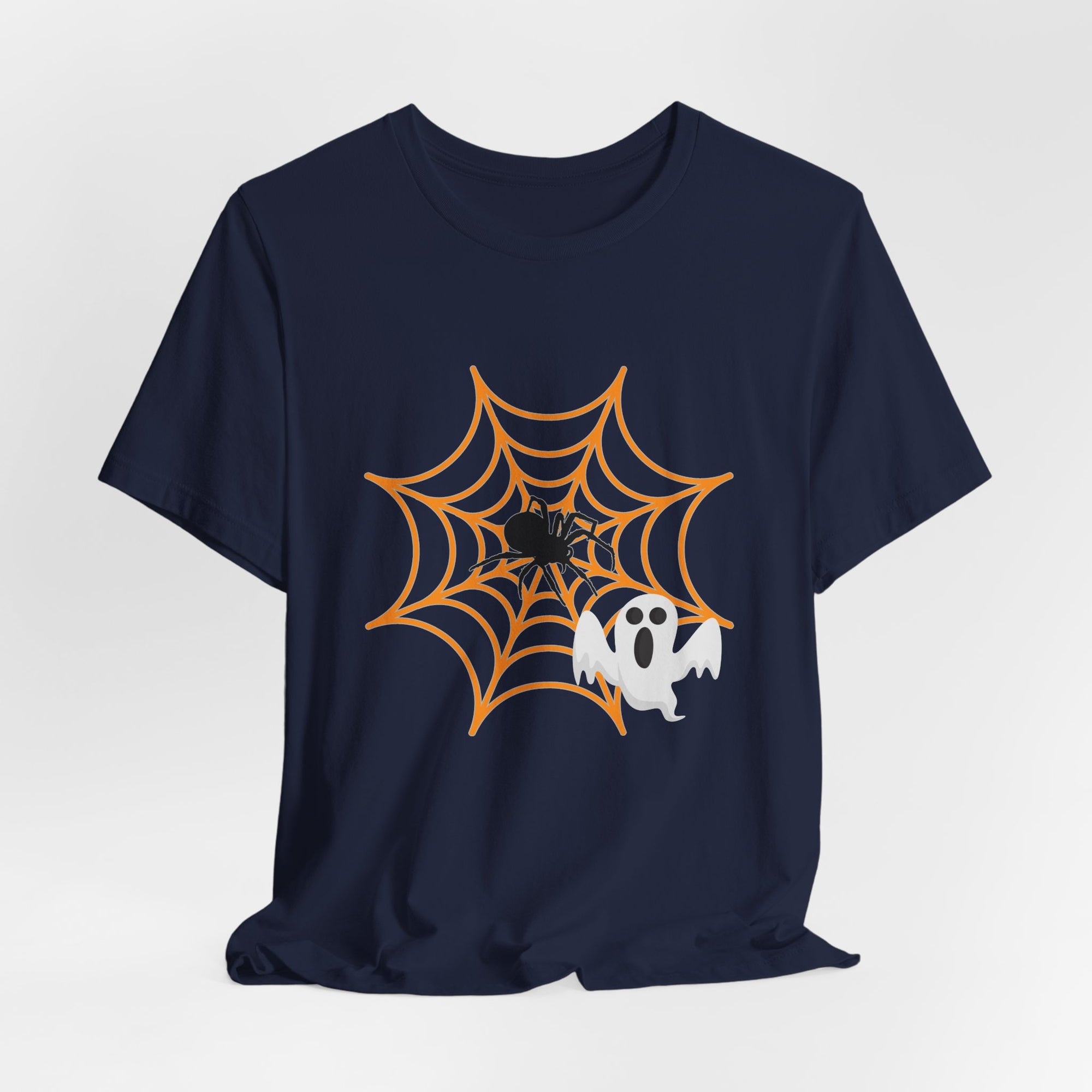 Funny Ghost Scared of Spider T-shirt for Men and Women