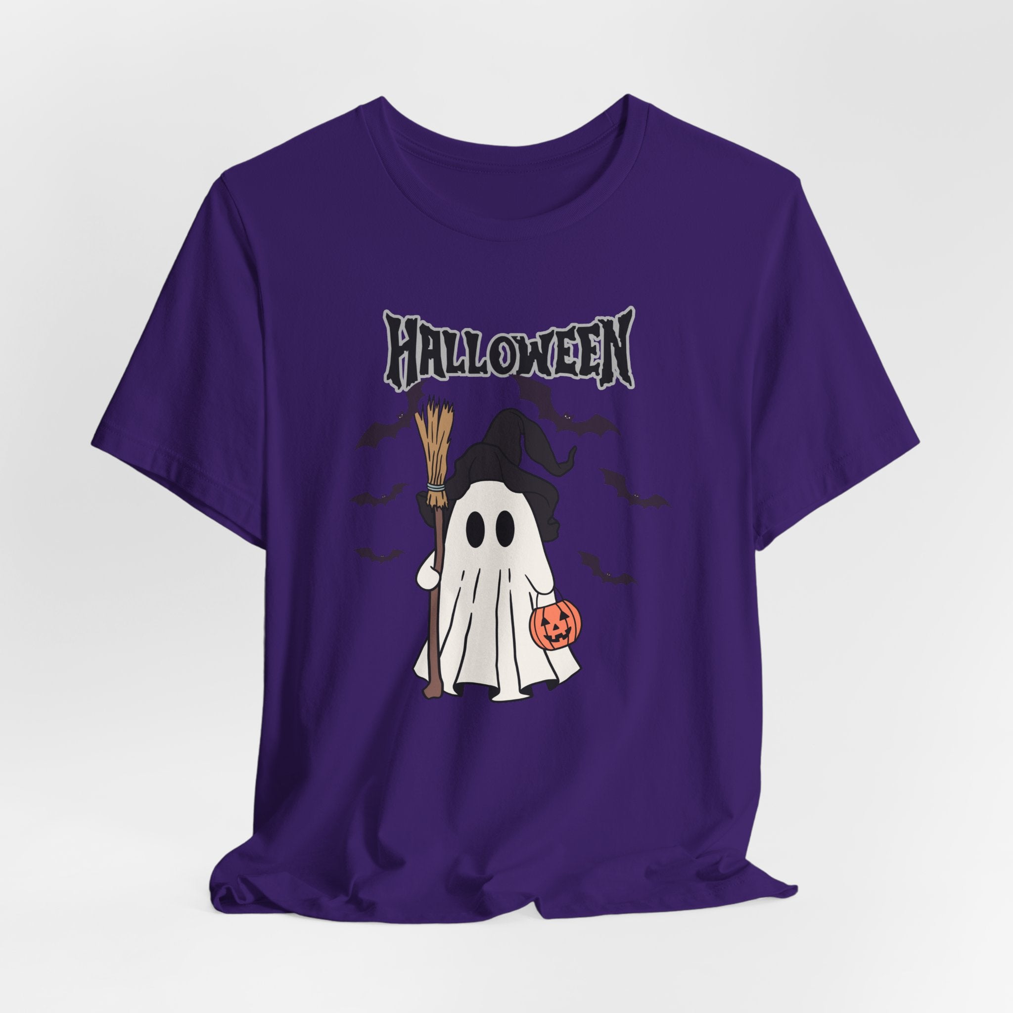 Sweeper Ghost & Bats Halloween Pumpkin Unisex T-Shirt