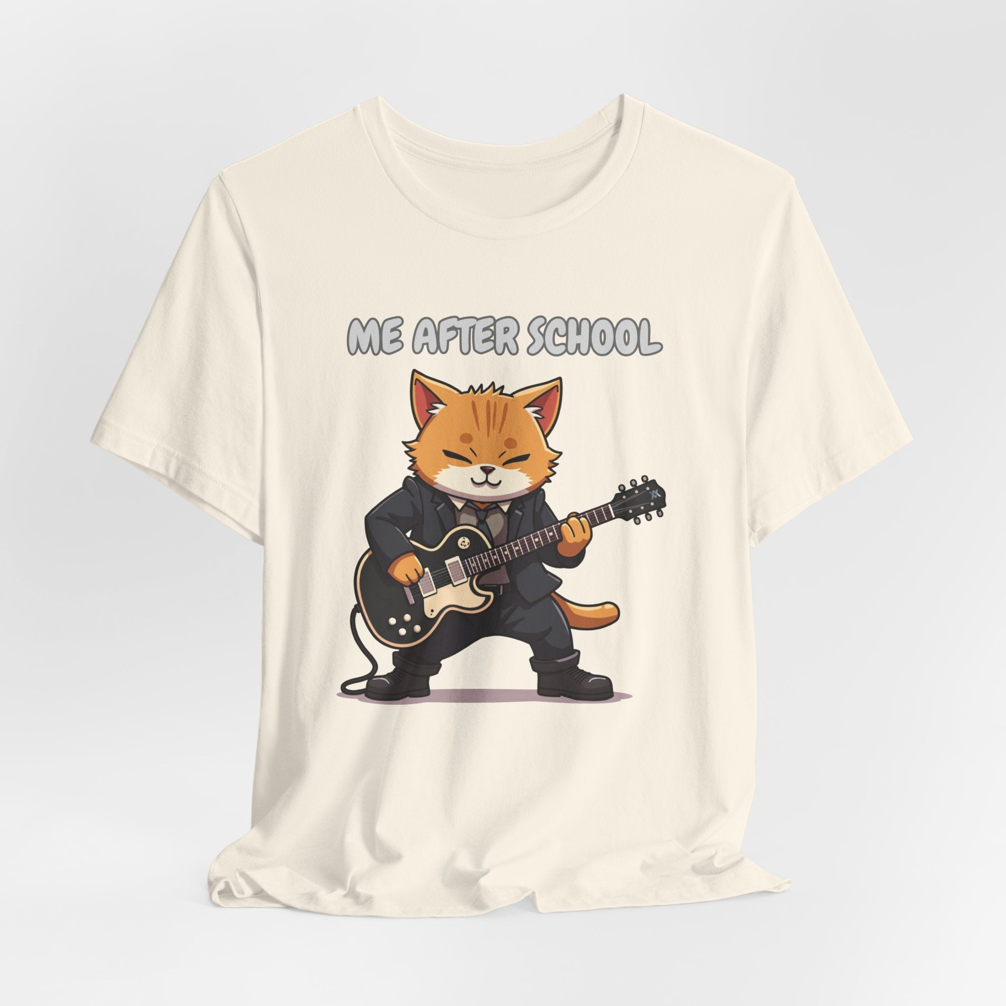 Me After School – Cat Playing Guitar Funny Graphic Unisex T-Shirt