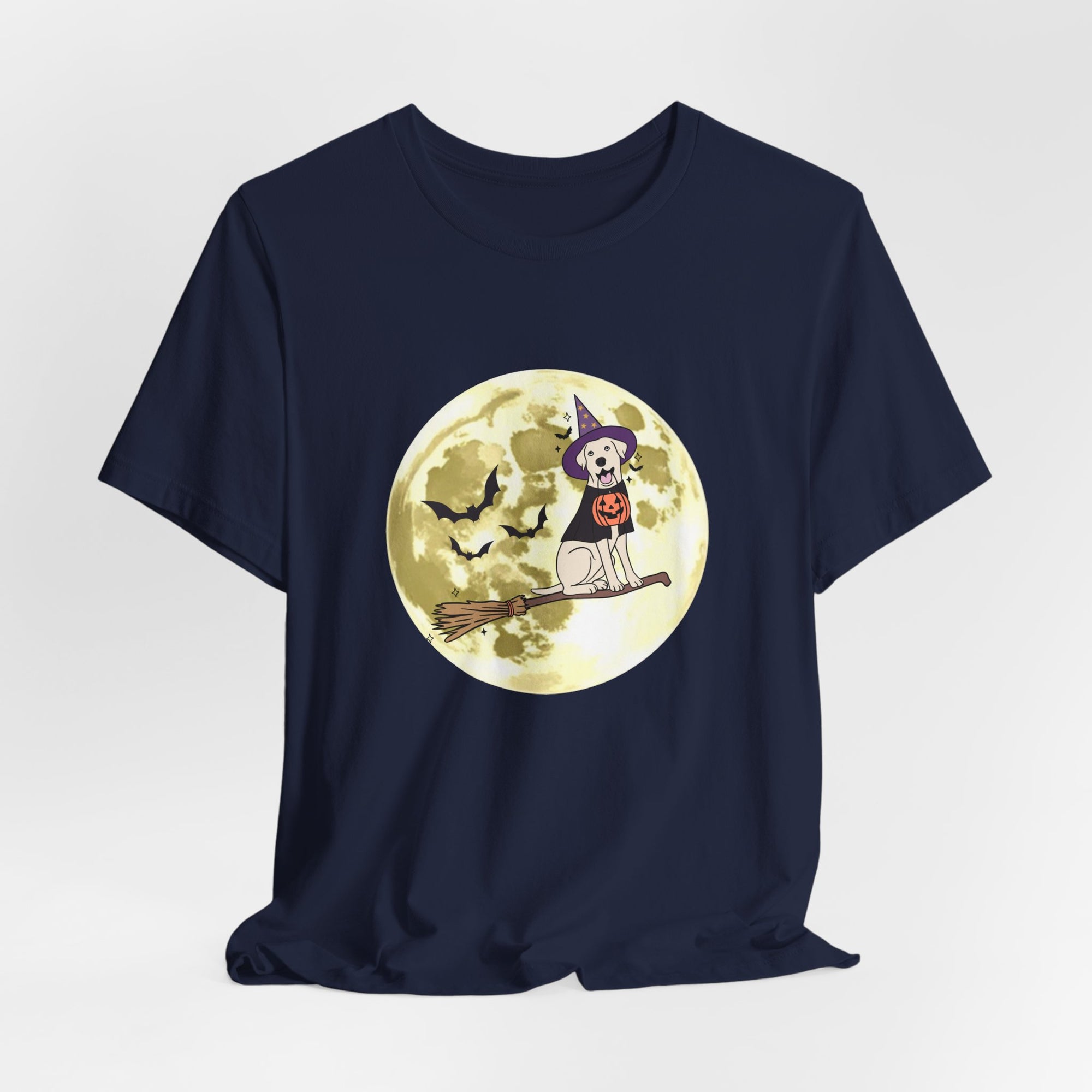 Dog In A Flying Broom T-shirt for Men and Women