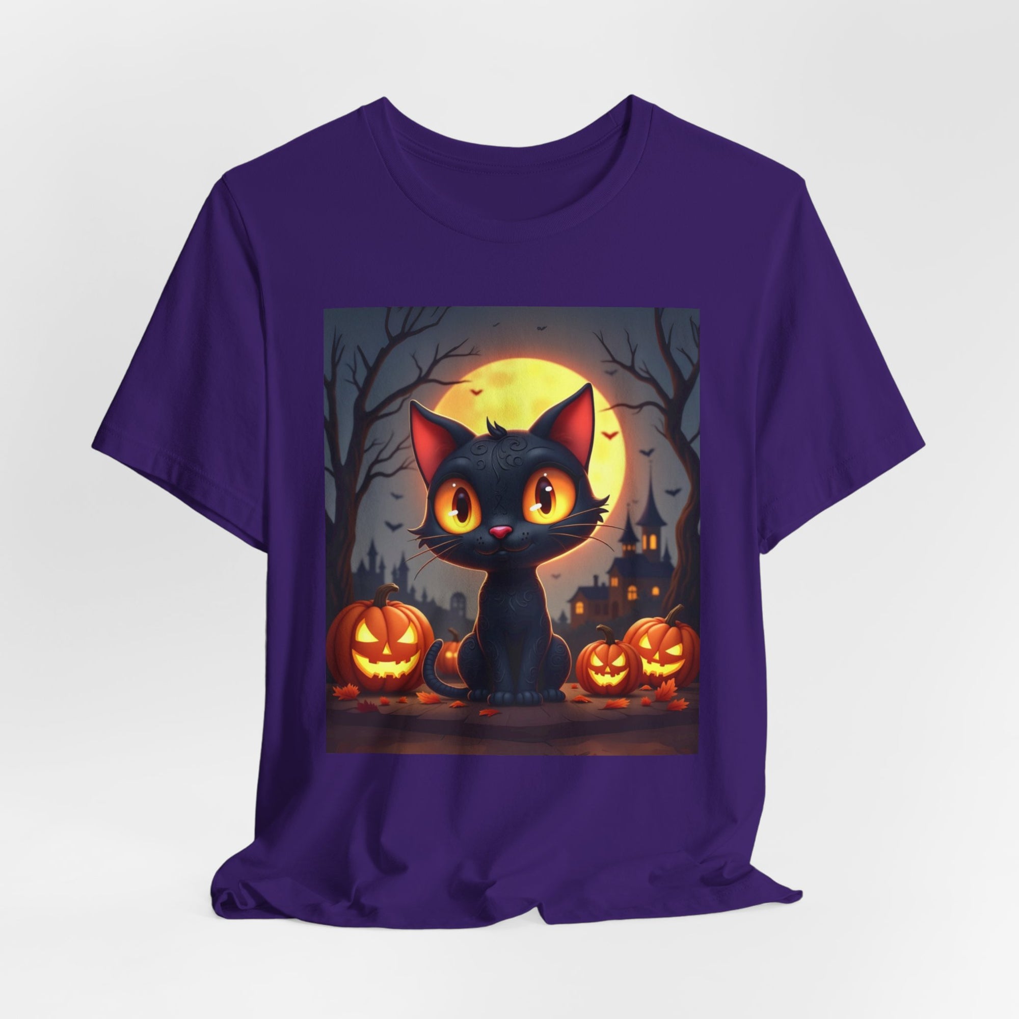 Halloween Cat and Pumpkins T-shirt for Men and Women