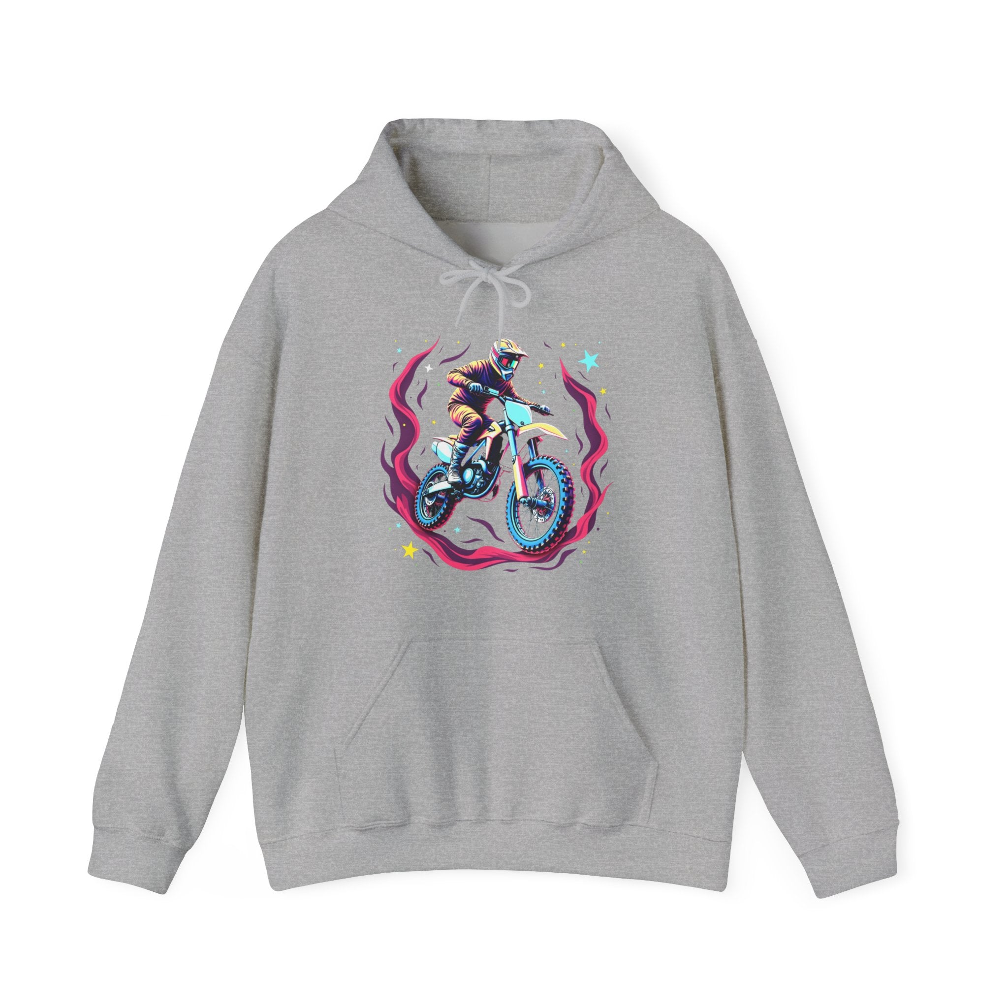 Cosmic Dirt Bike Galaxy Motocross Rider Graphic Hoodie