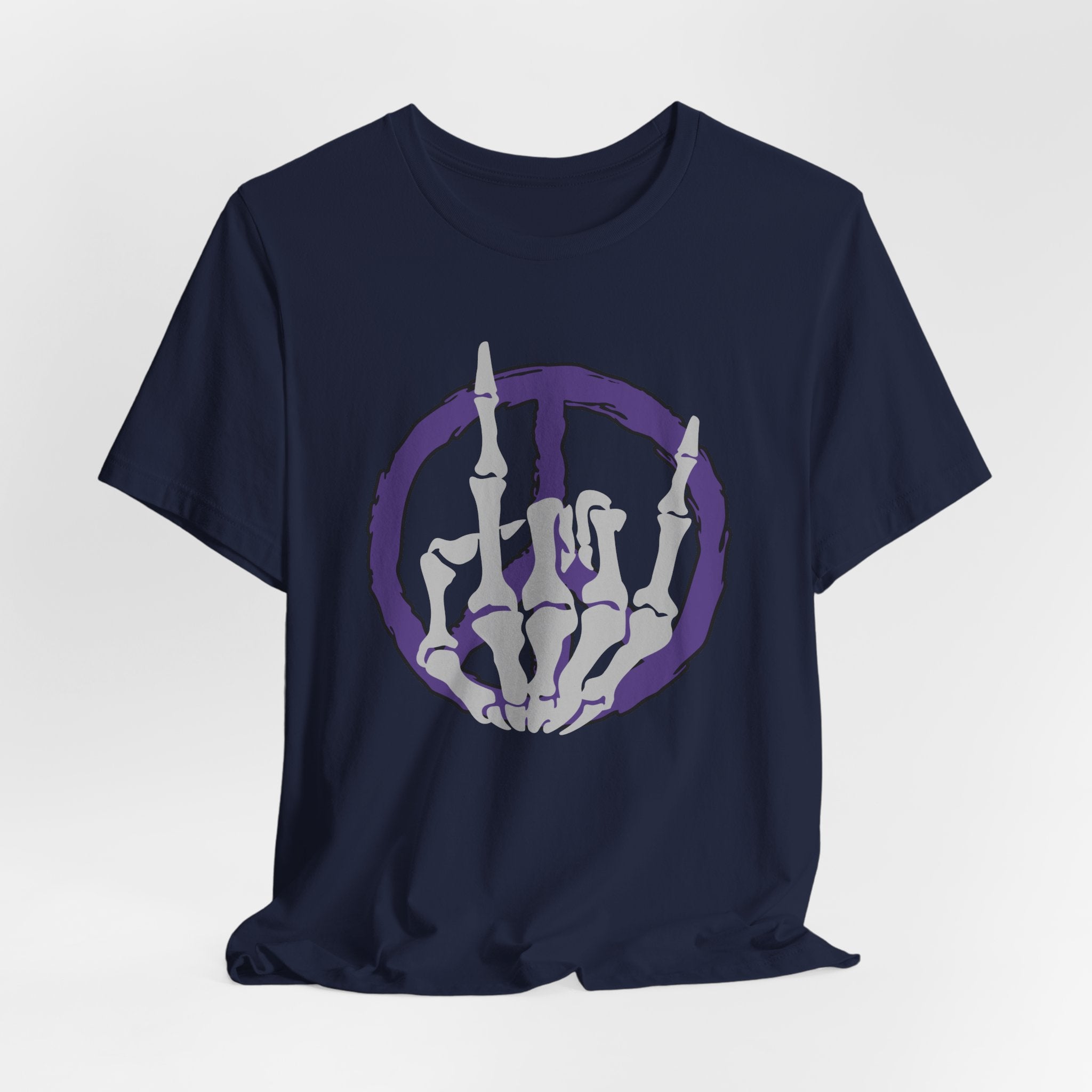 Vintage Style Skeleton & Peace Graphic Tee for Men and Women