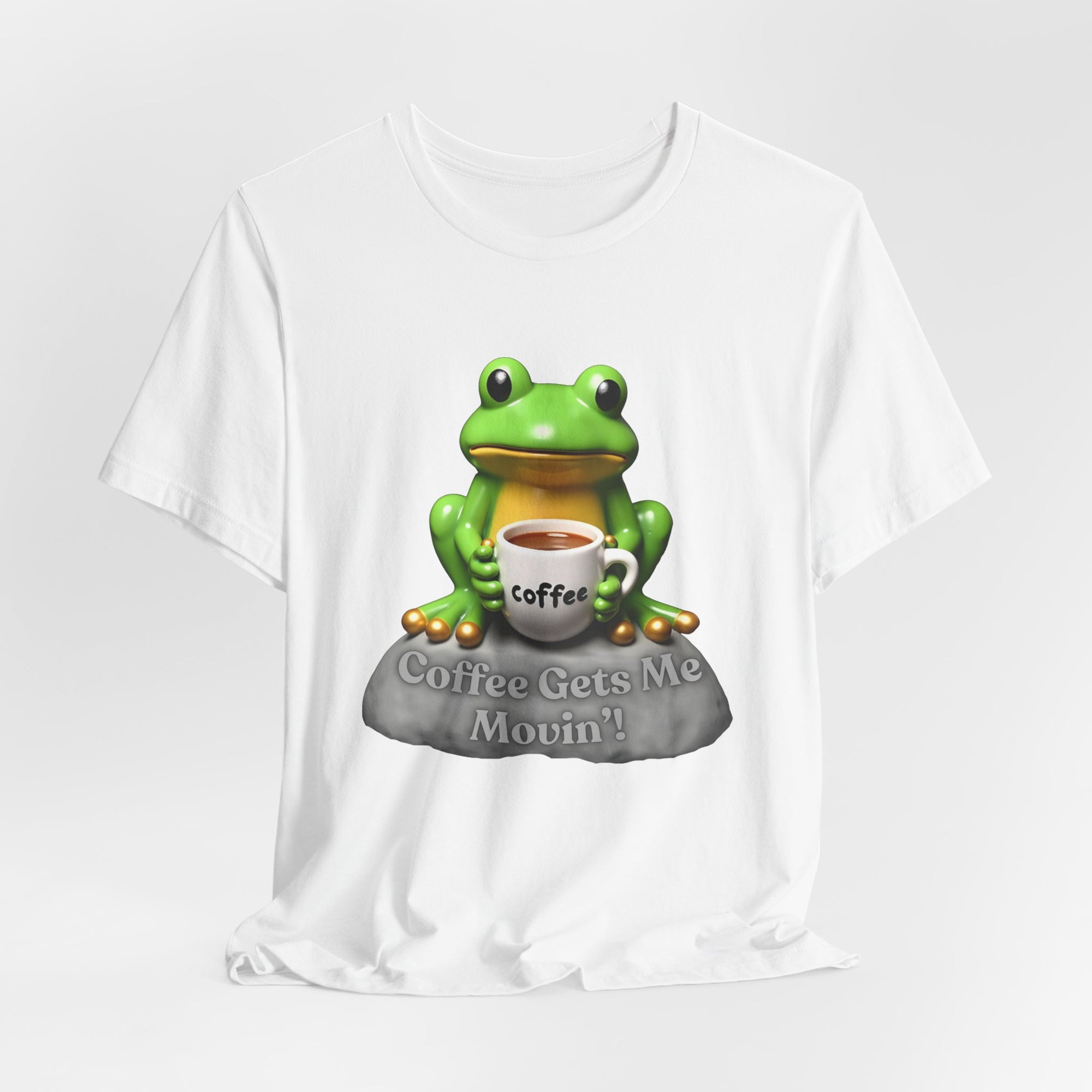 Cute Coffee Frog T-Shirt – Funny Frogcore Aesthetic Tee for Coffee Lovers, Cozy Cartoon Frog Shirt, Gift for Caffeine Addicts