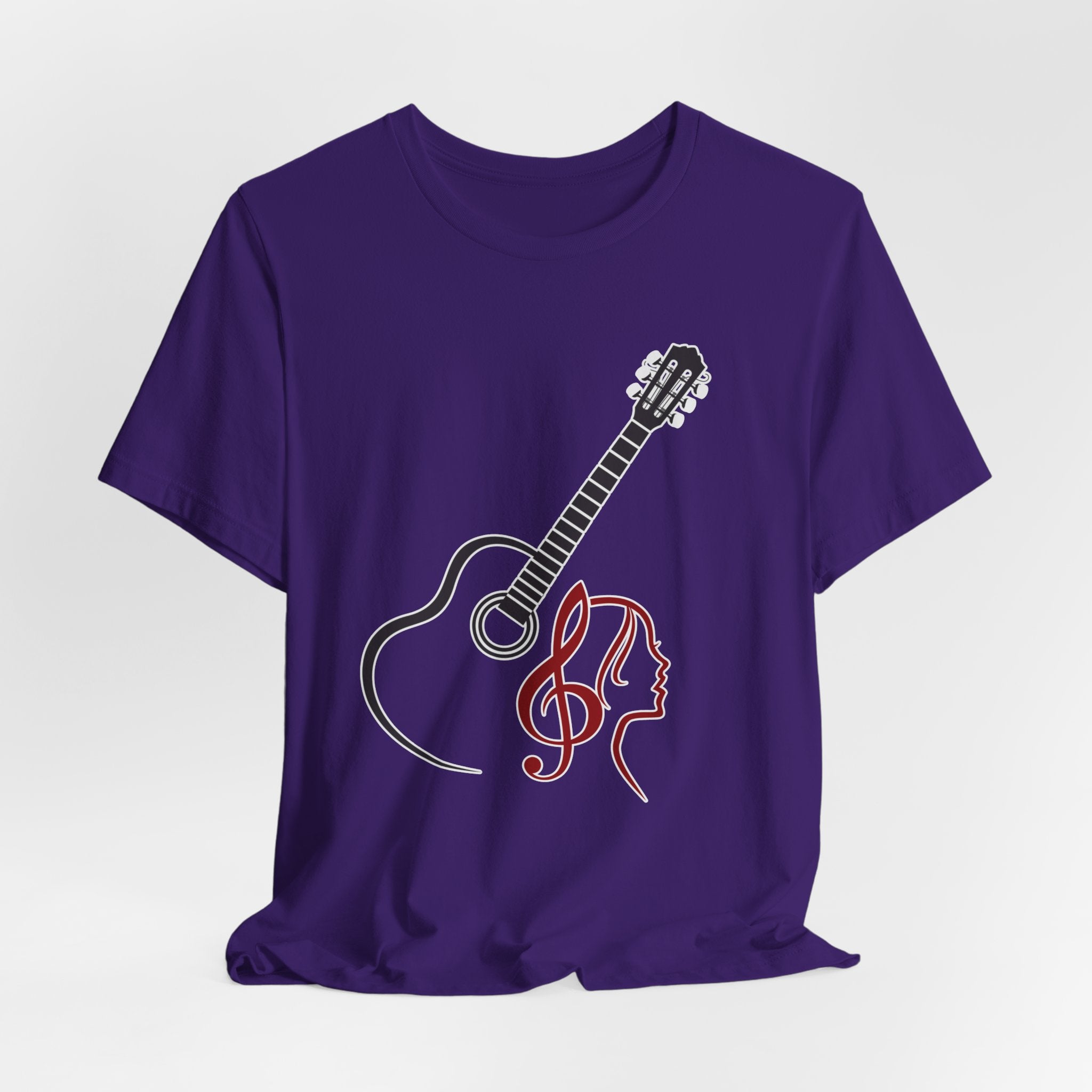 Music Minded Acoustic Guitar T-Shirt – Music Note Lover Unisex Tee
