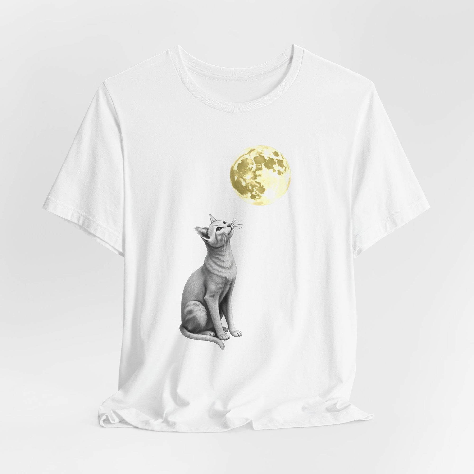 Moonlight Whiskers - Cat Watching The Moon T-shirt for Men and Women, Pet Lover Shirt