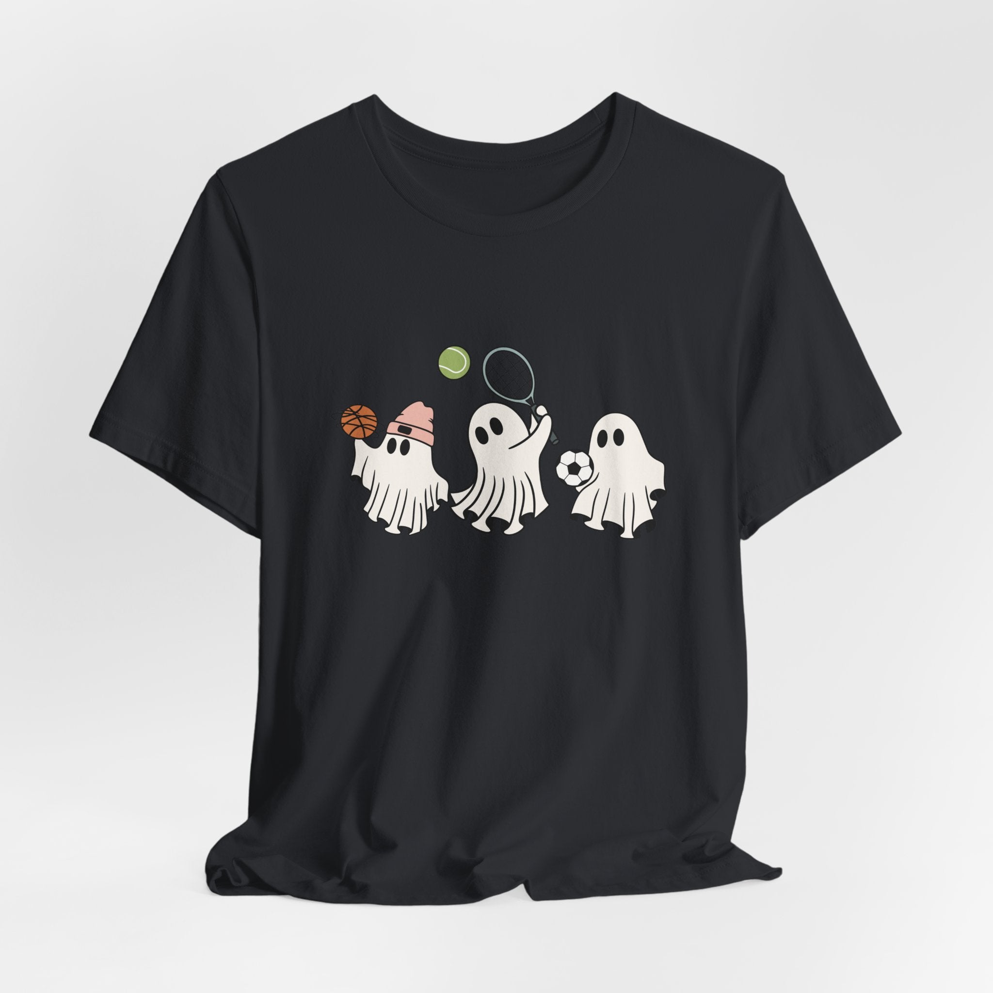 Sports Lover Ghost Shirt – Funny Halloween Athlete Ghost Graphic Unisex Tee