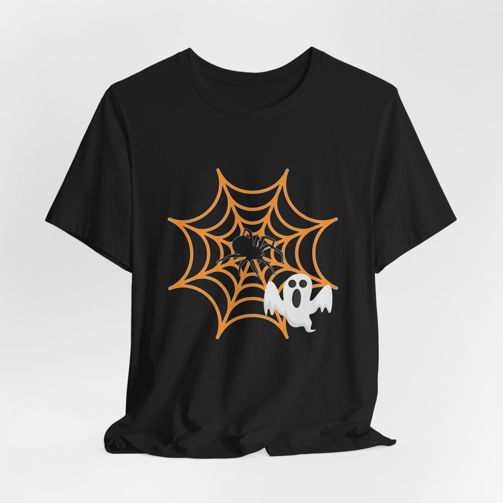 Funny Ghost Scared of Spider T-shirt for Men and Women