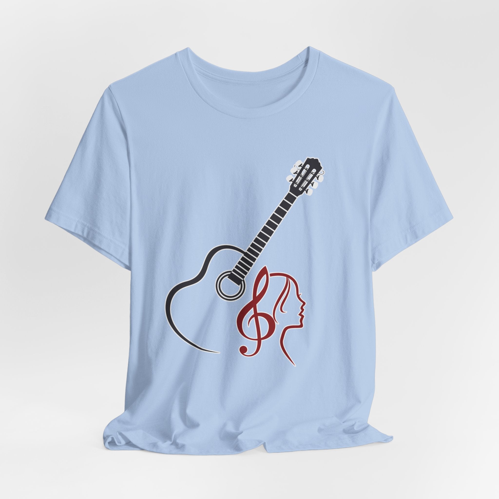 Music Minded Acoustic Guitar T-Shirt – Music Note Lover Unisex Tee
