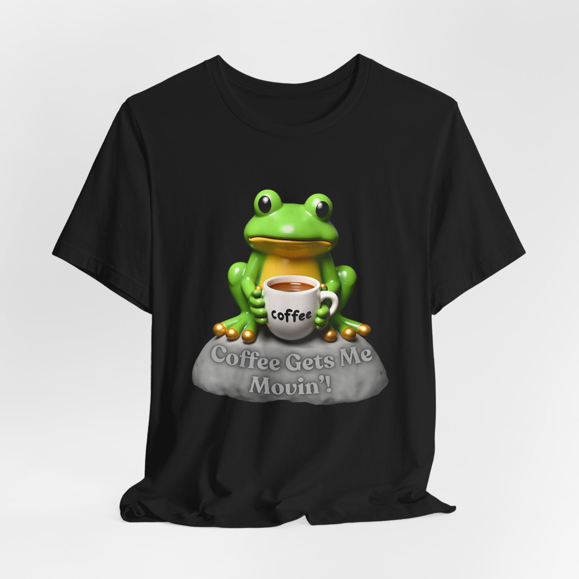 Cute Coffee Frog T-Shirt – Funny Frogcore Aesthetic Tee for Coffee Lovers, Cozy Cartoon Frog Shirt, Gift for Caffeine Addicts