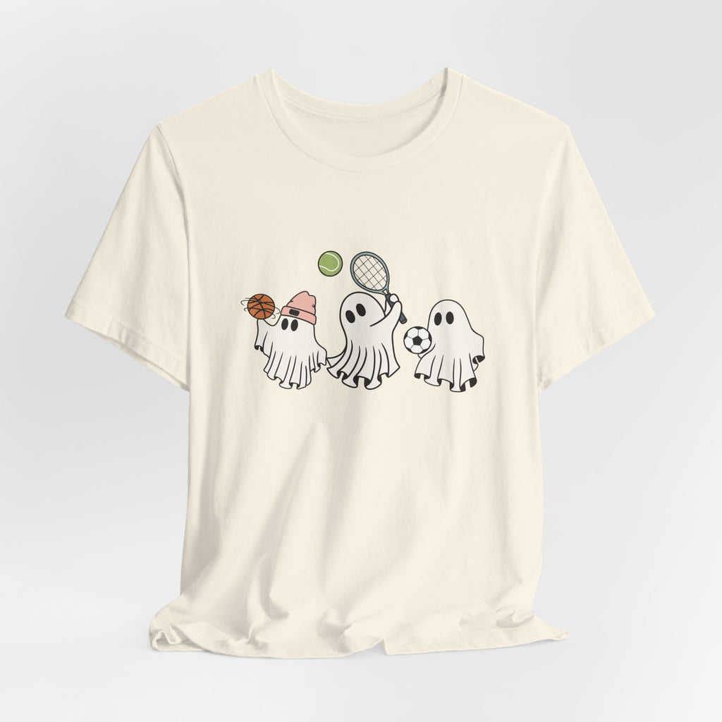 Sports Lover Ghost Shirt – Funny Halloween Athlete Ghost Graphic Unisex Tee