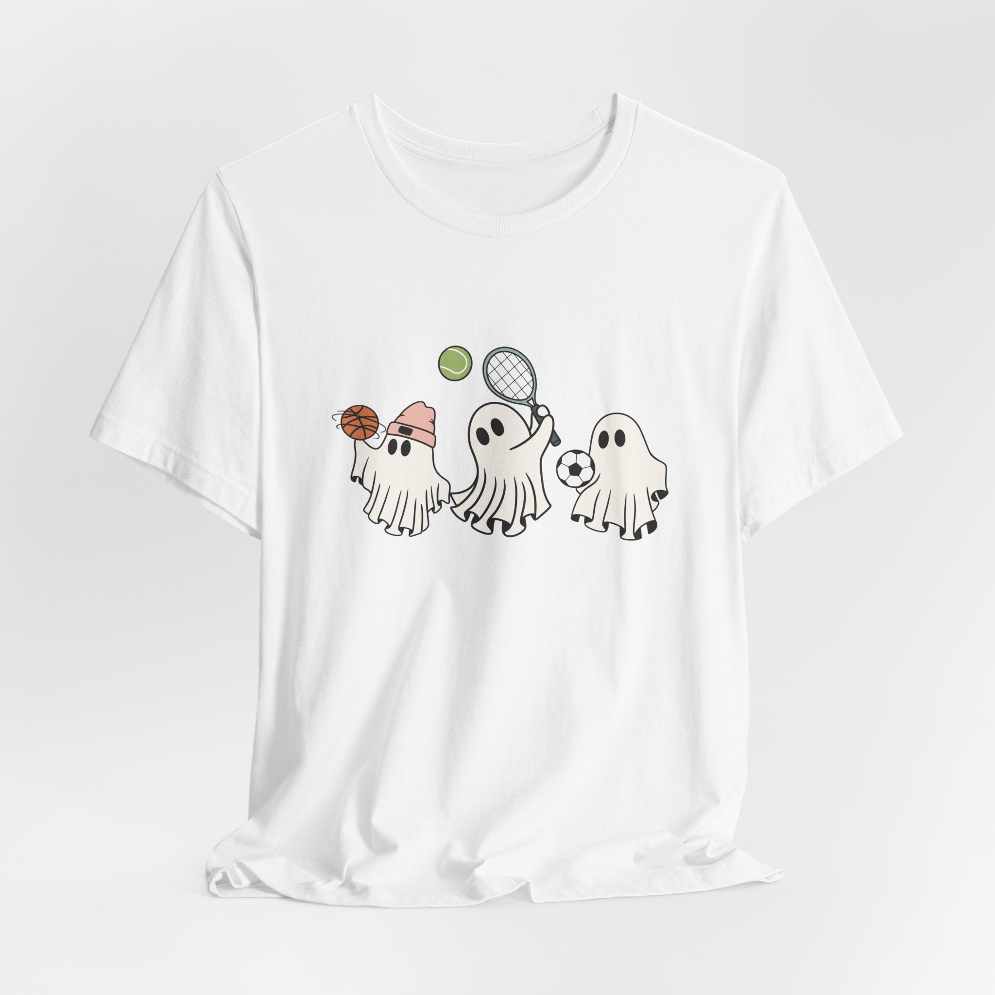 Sports Lover Ghost Shirt – Funny Halloween Athlete Ghost Graphic Unisex Tee
