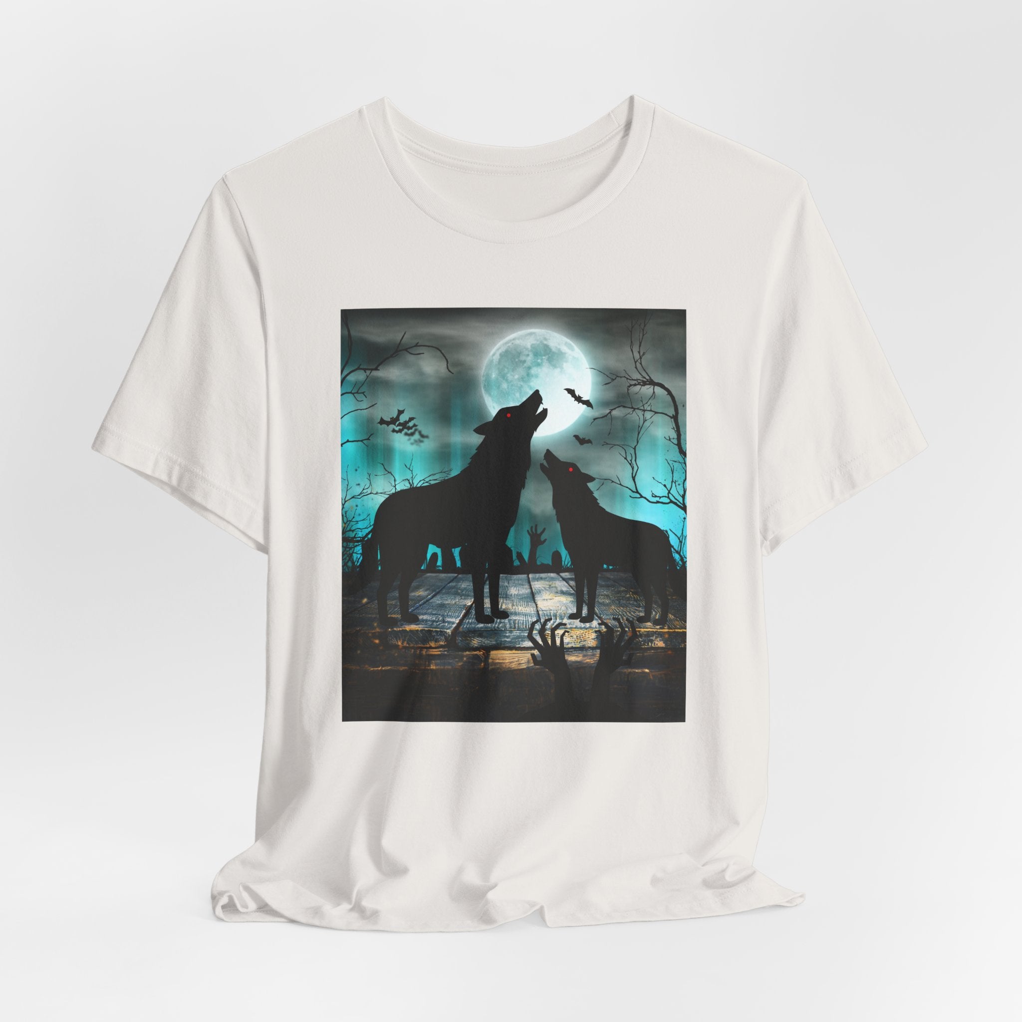 Creepy Full Moon Fox T-Shirt – Spooky Animal Art Unisex Shirt